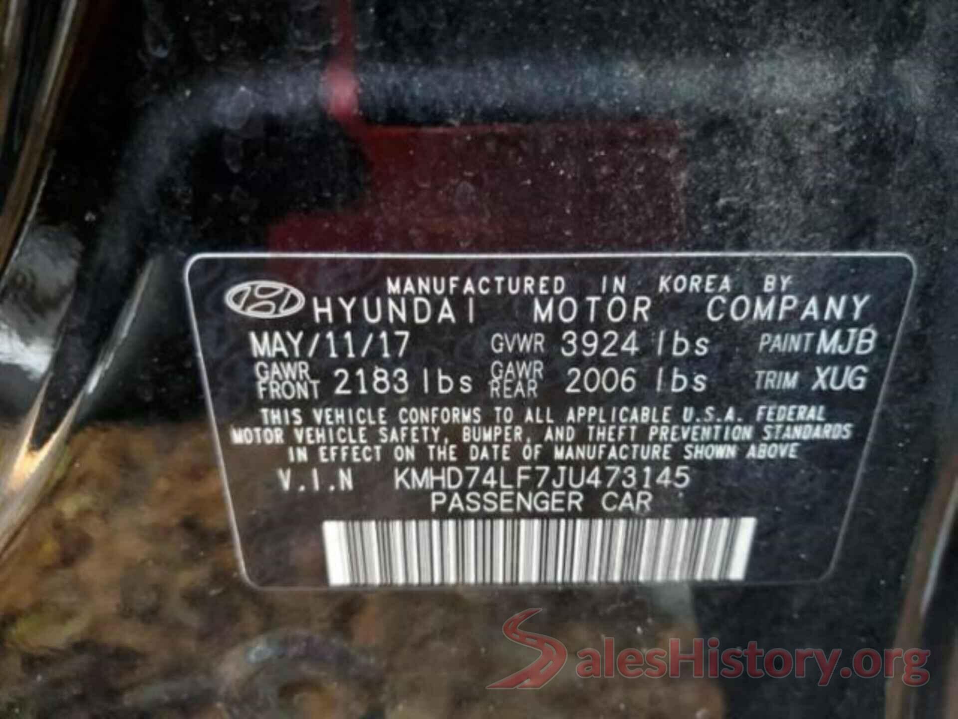 KMHD74LF7JU473145 2018 HYUNDAI ELANTRA