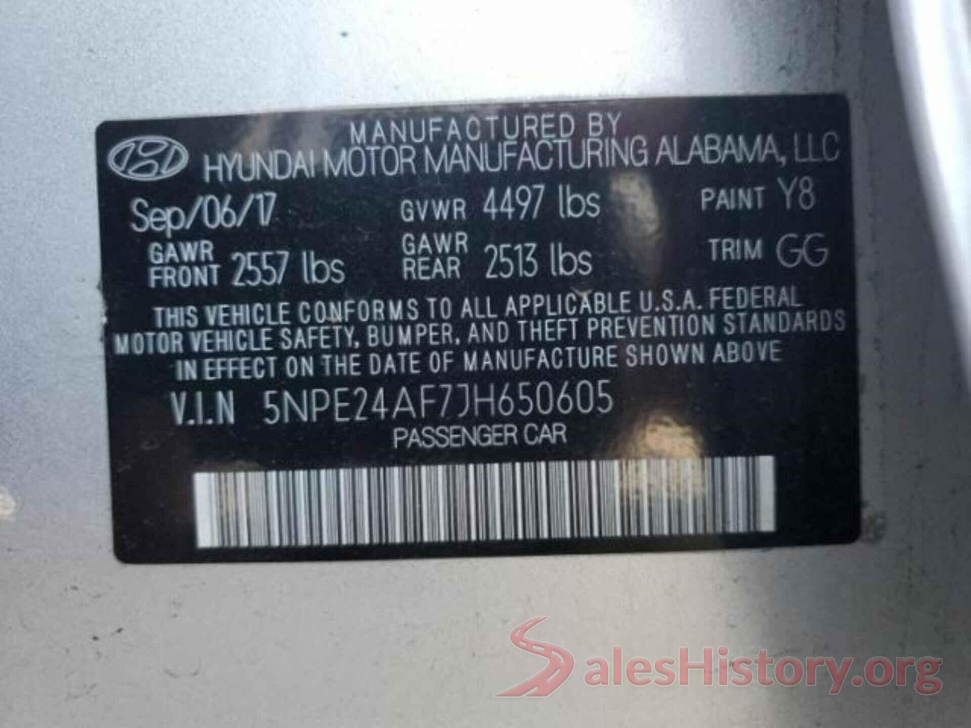 5NPE24AF7JH650605 2018 HYUNDAI SONATA