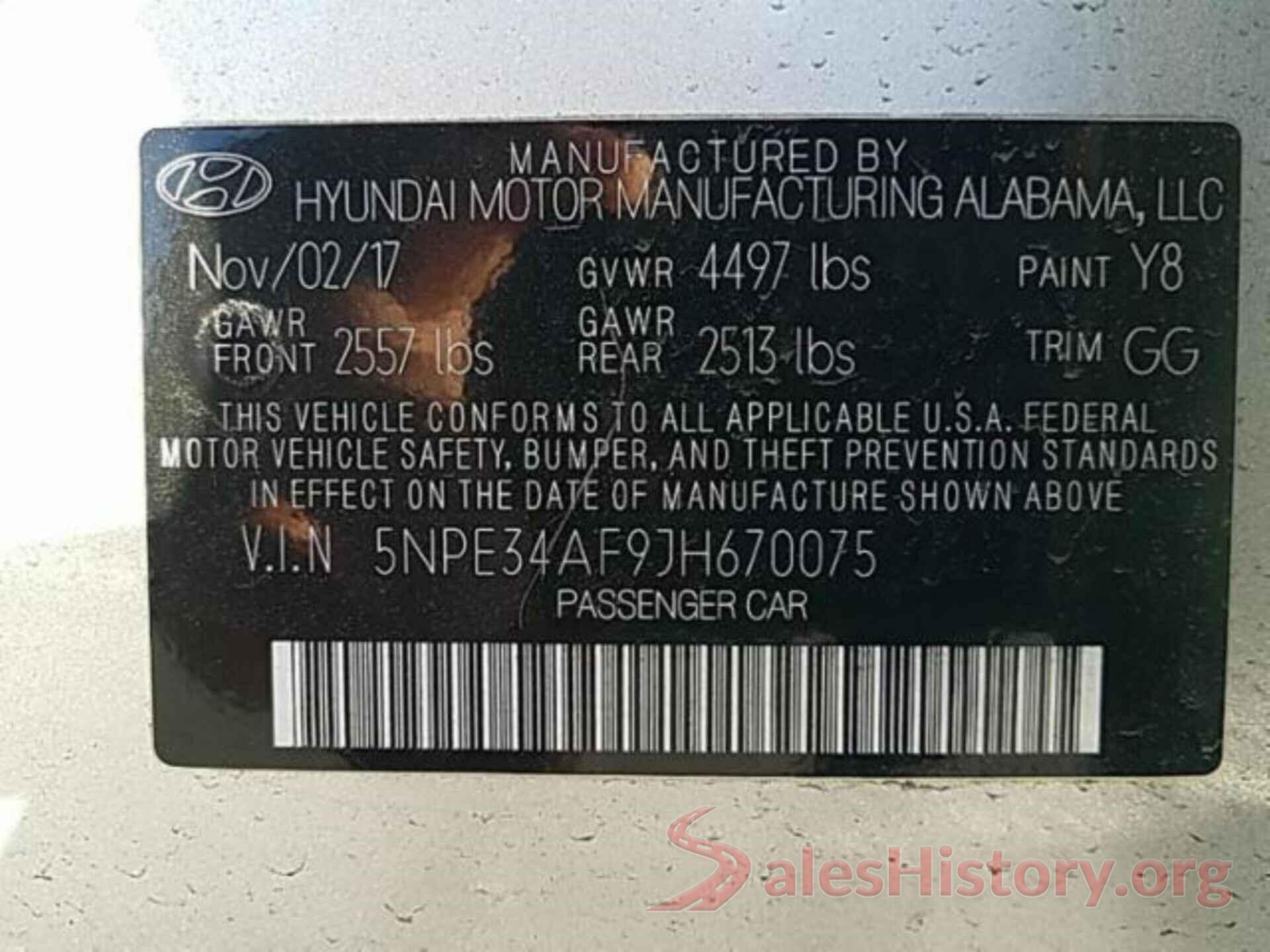 5NPE34AF9JH670075 2018 HYUNDAI SONATA