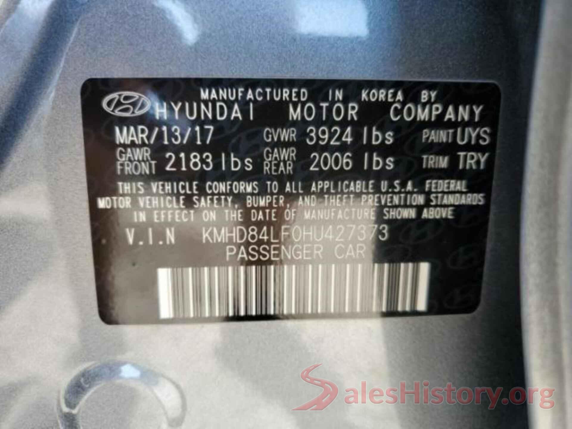 KMHD84LF0HU427373 2017 HYUNDAI ELANTRA