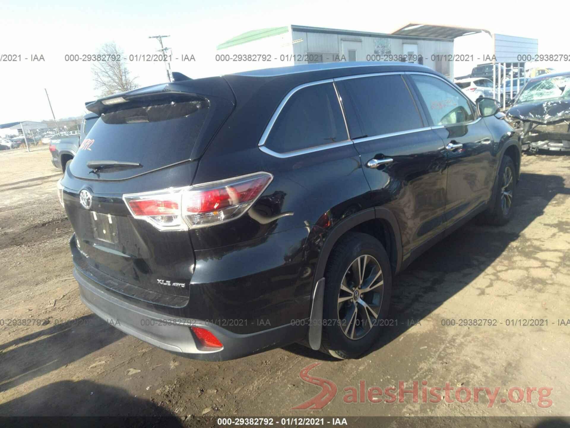 5TDJKRFH8GS500673 2016 TOYOTA HIGHLANDER