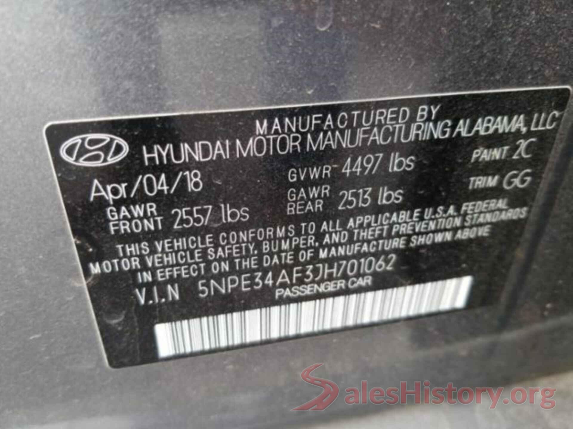 5NPE34AF3JH701062 2018 HYUNDAI SONATA