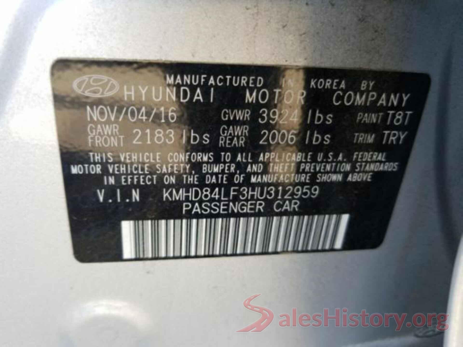 KMHD84LF3HU312959 2017 HYUNDAI ELANTRA