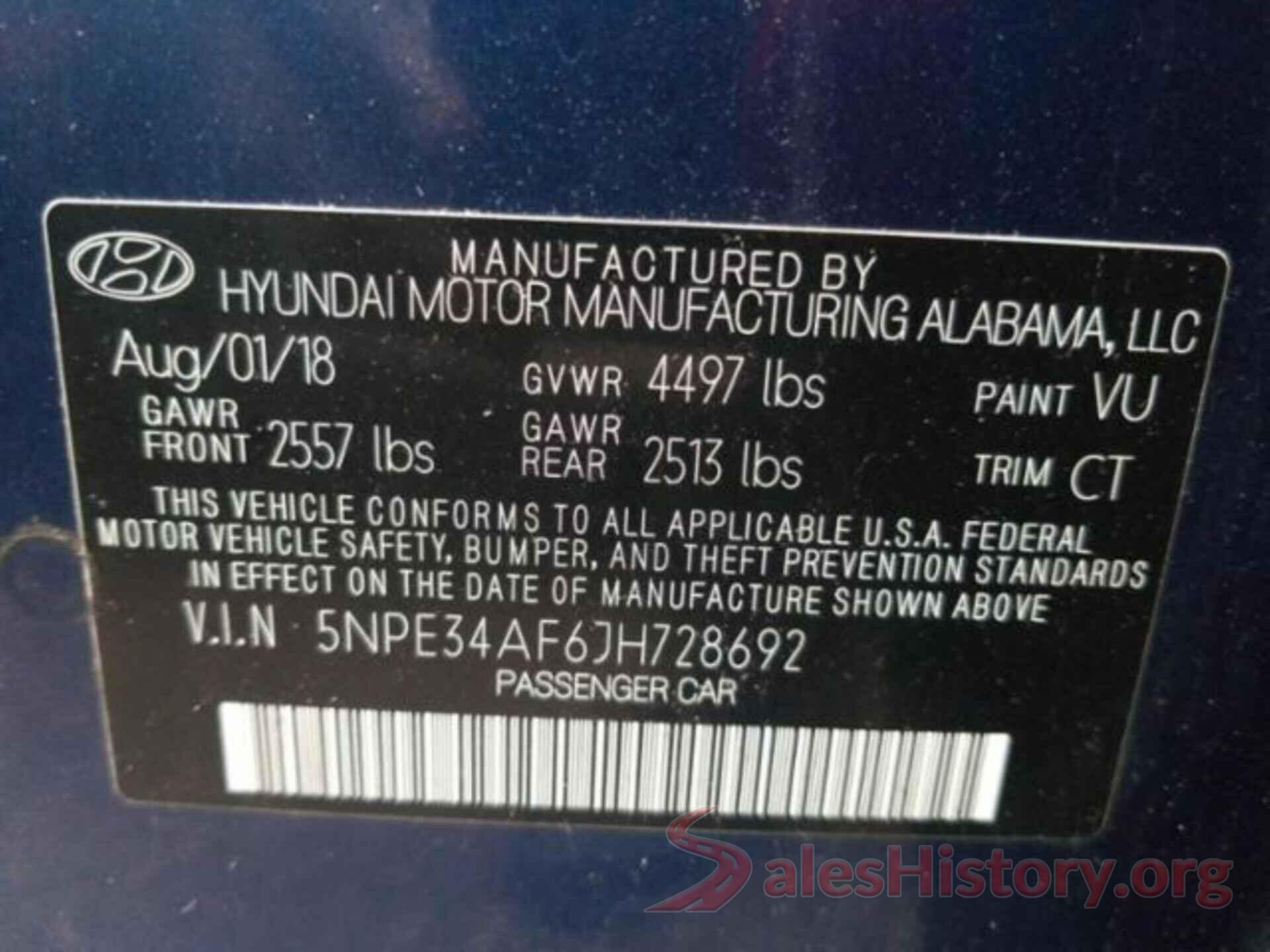 5NPE34AF6JH728692 2018 HYUNDAI SONATA