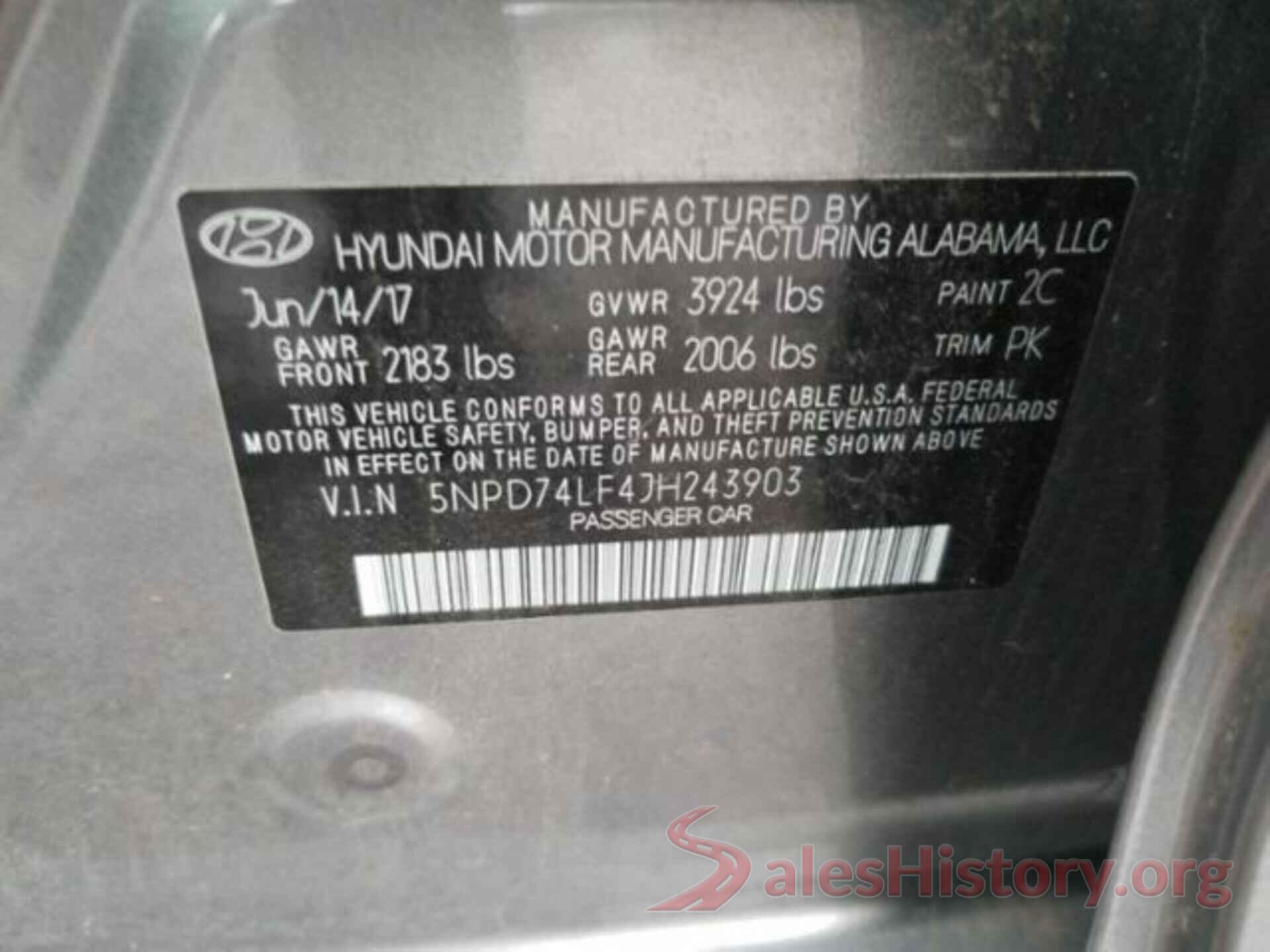 5NPD74LF4JH243903 2018 HYUNDAI ELANTRA