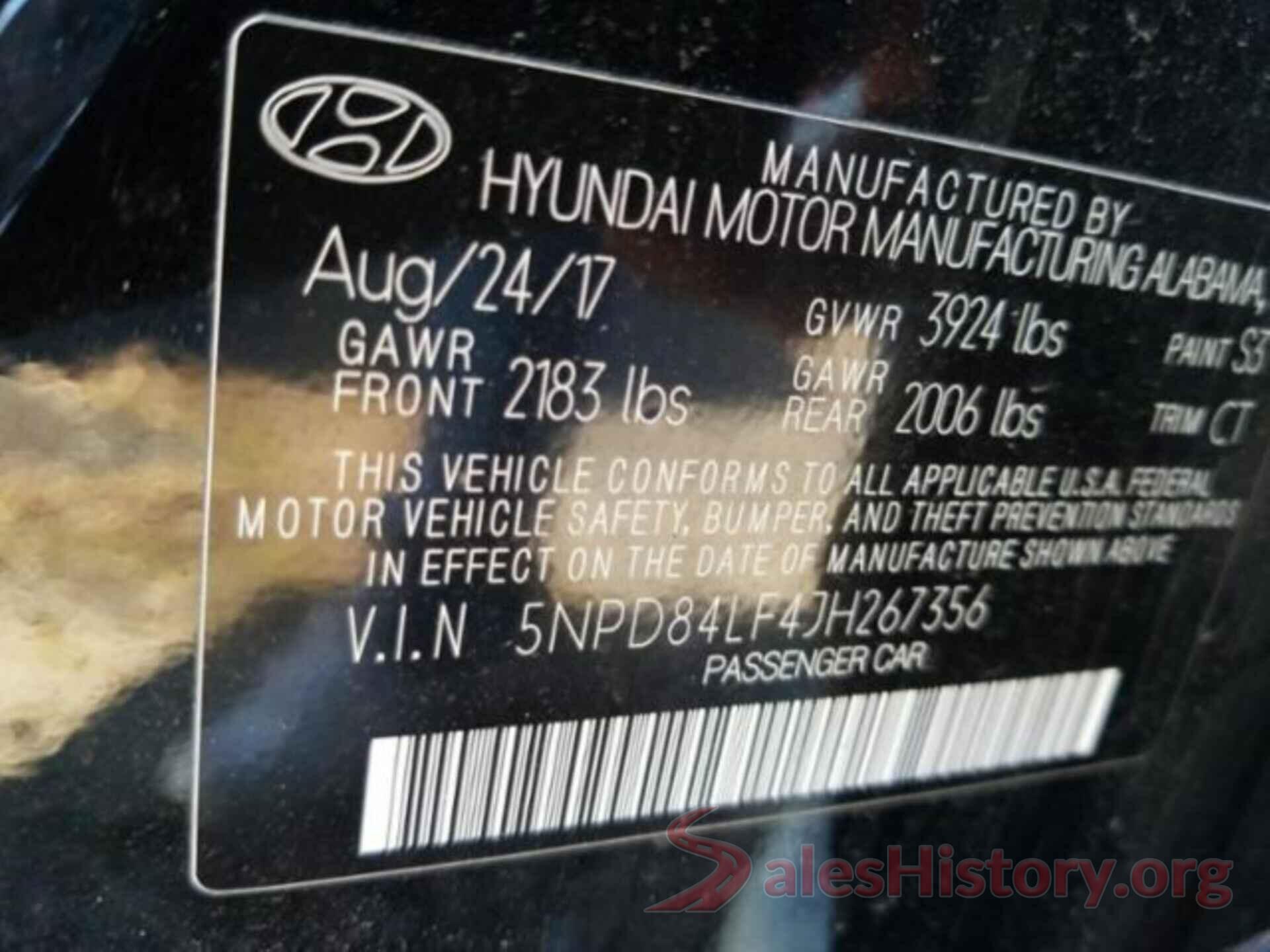 5NPD84LF4JH267356 2018 HYUNDAI ELANTRA