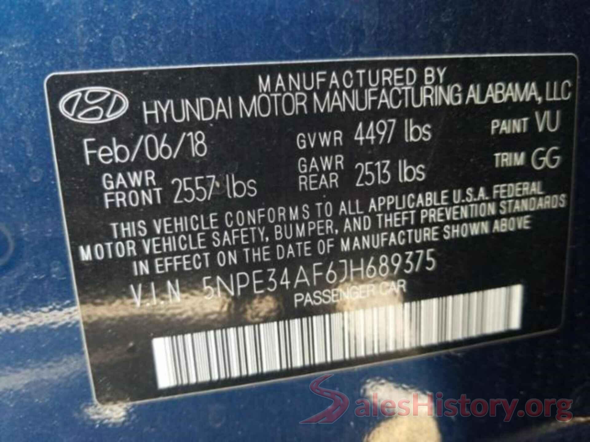 5NPE34AF6JH689375 2018 HYUNDAI SONATA