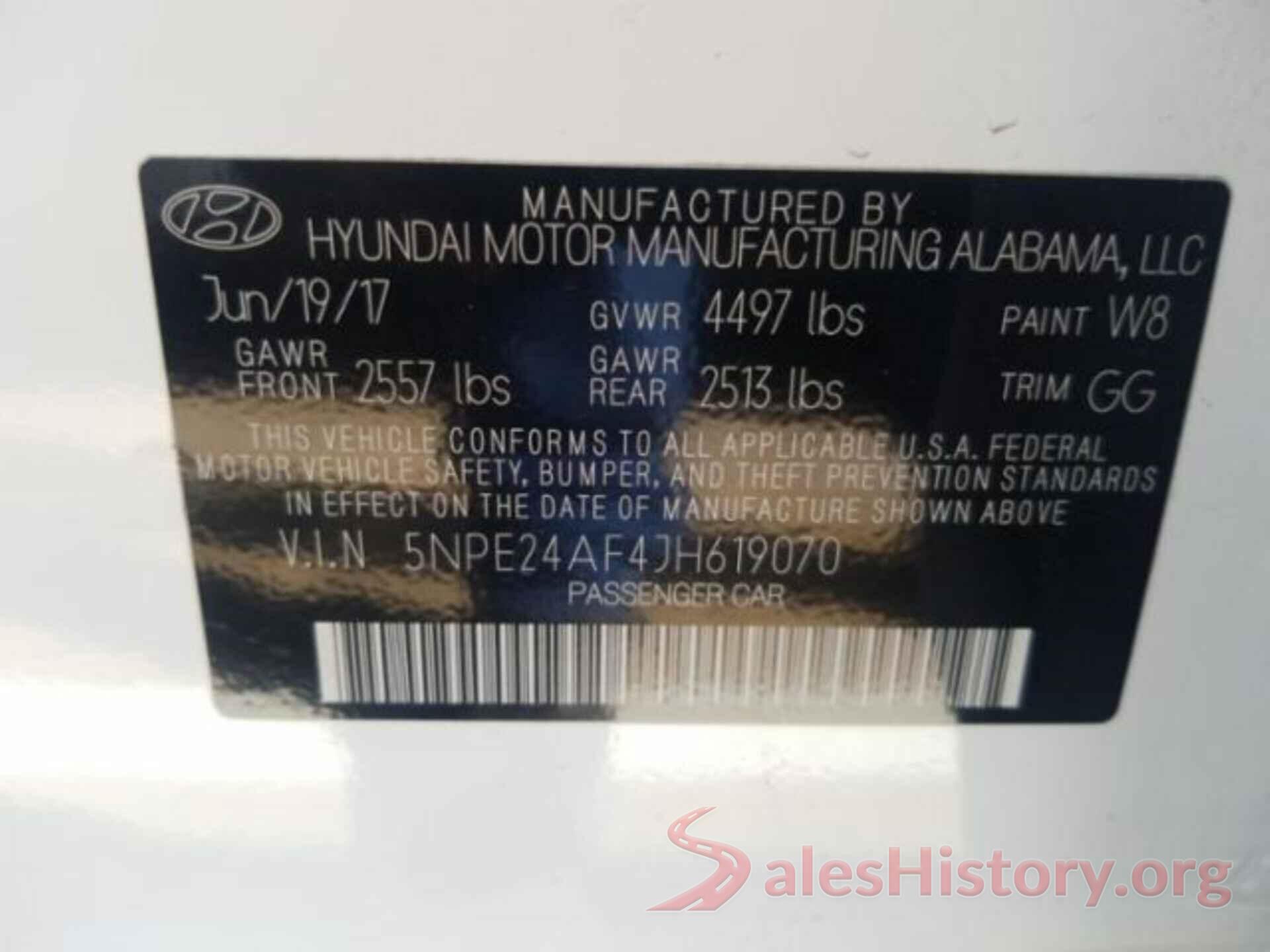 5NPE24AF4JH619070 2018 HYUNDAI SONATA