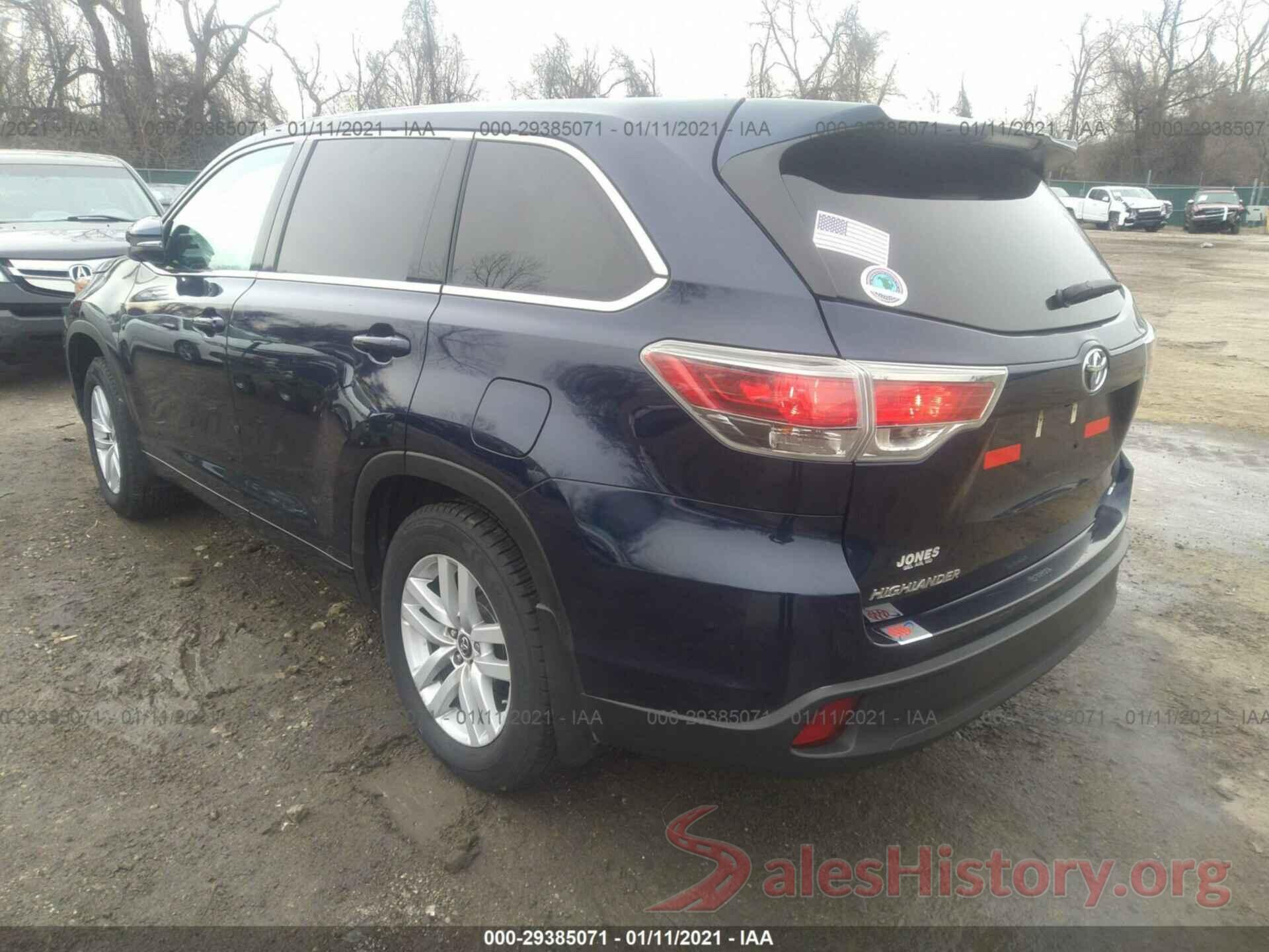 5TDBKRFH1GS264114 2016 TOYOTA HIGHLANDER