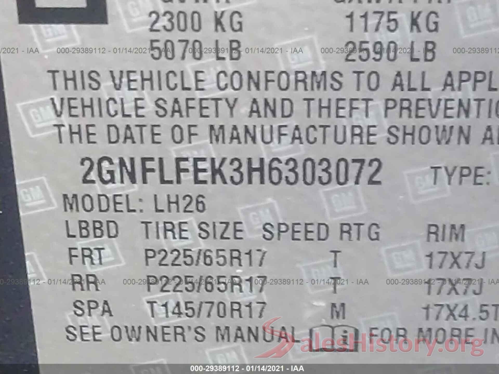 2GNFLFEK3H6303072 2017 CHEVROLET EQUINOX