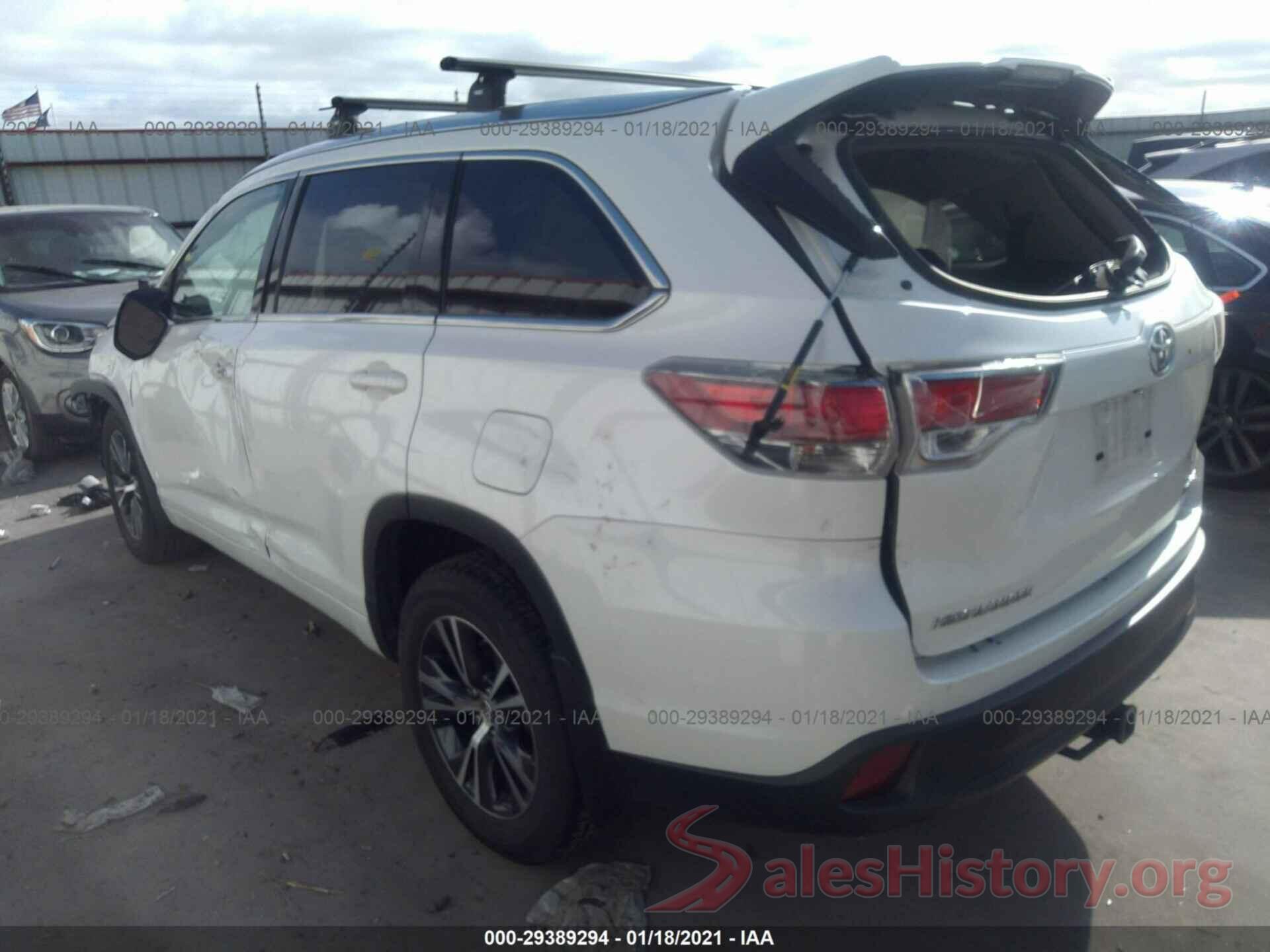 5TDJKRFH0GS331524 2016 TOYOTA HIGHLANDER