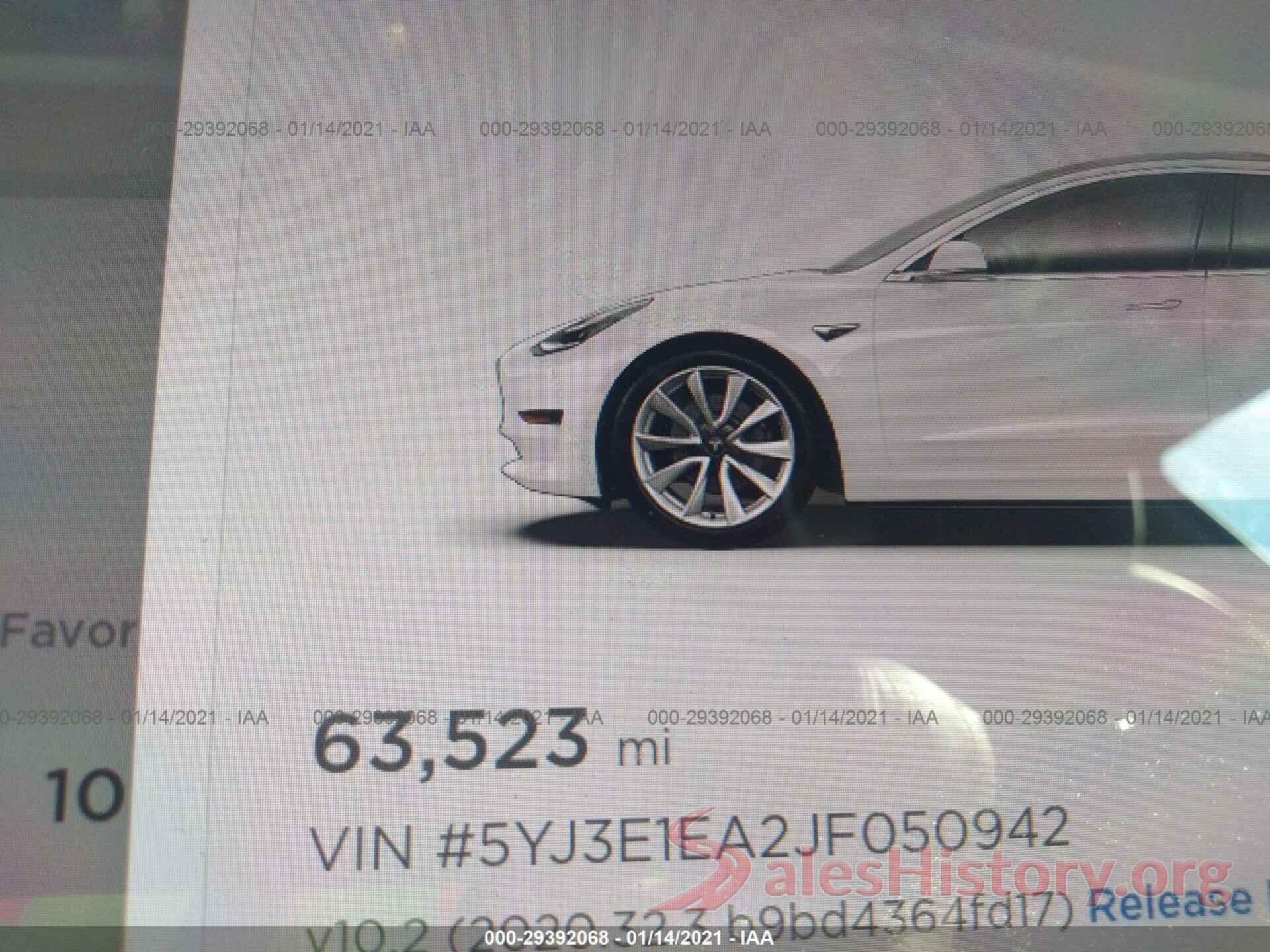 5YJ3E1EA2JF050942 2018 TESLA MODEL 3