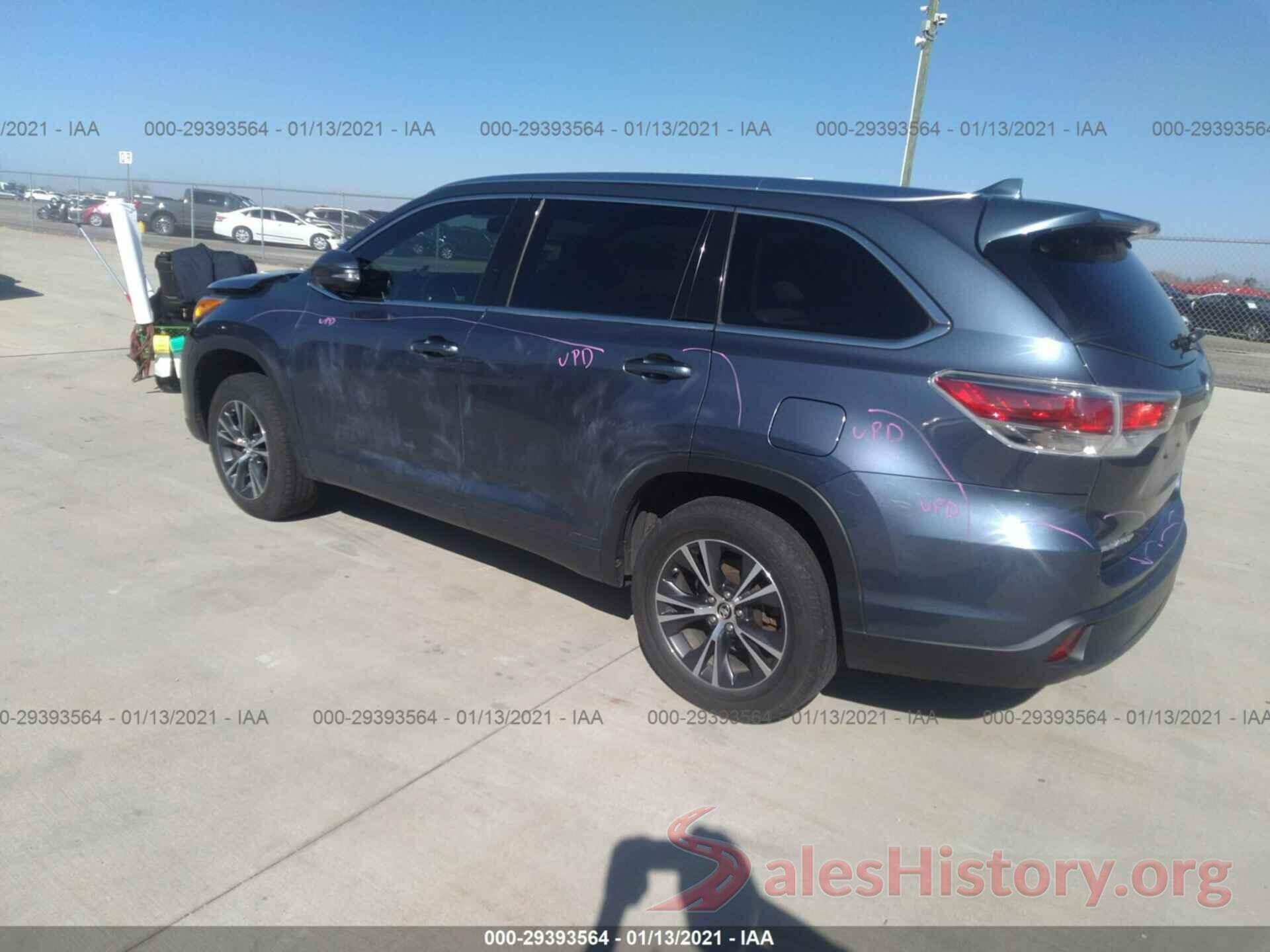 5TDKKRFH8GS131835 2016 TOYOTA HIGHLANDER