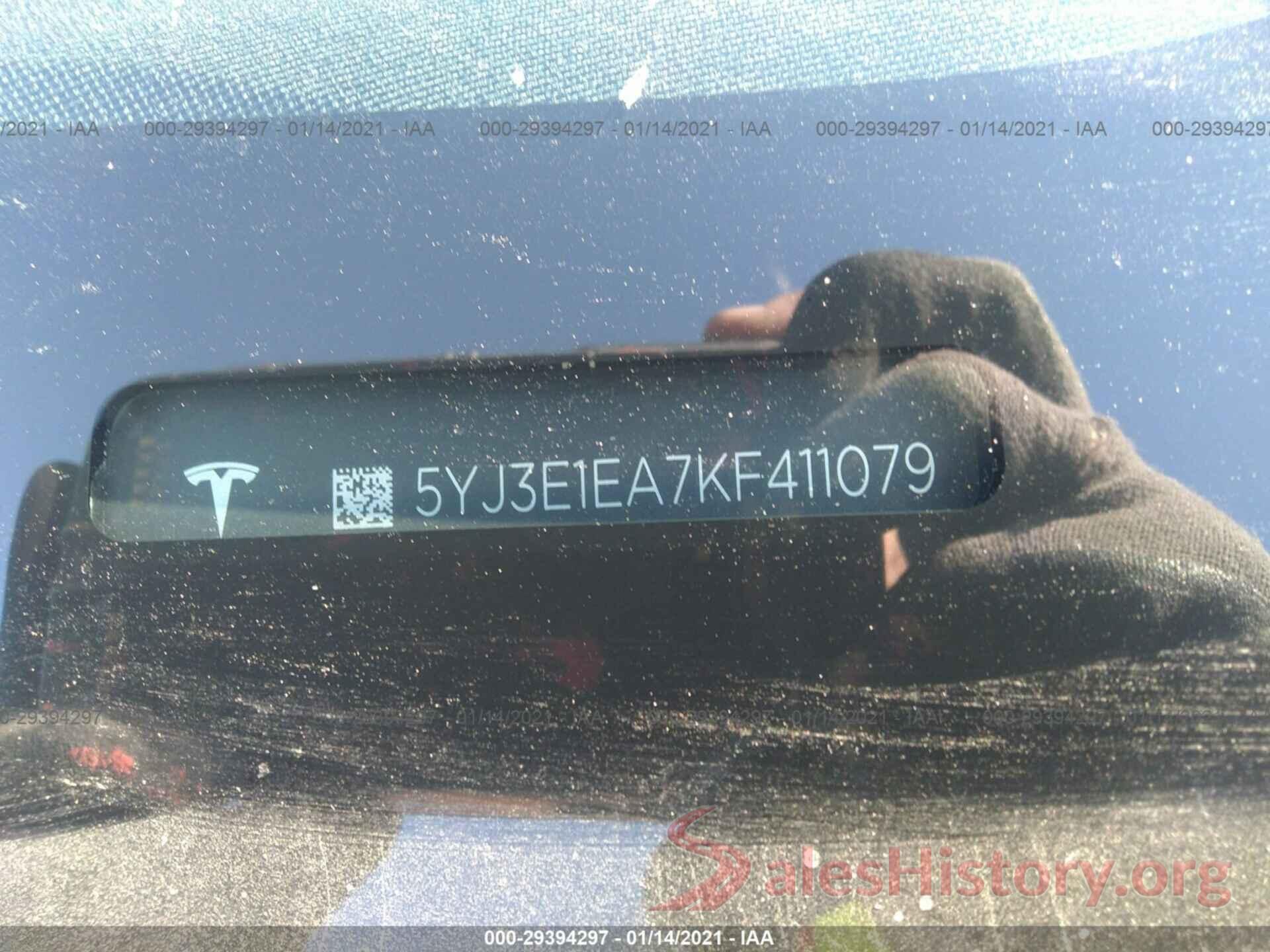 5YJ3E1EA7KF411079 2019 TESLA MODEL 3