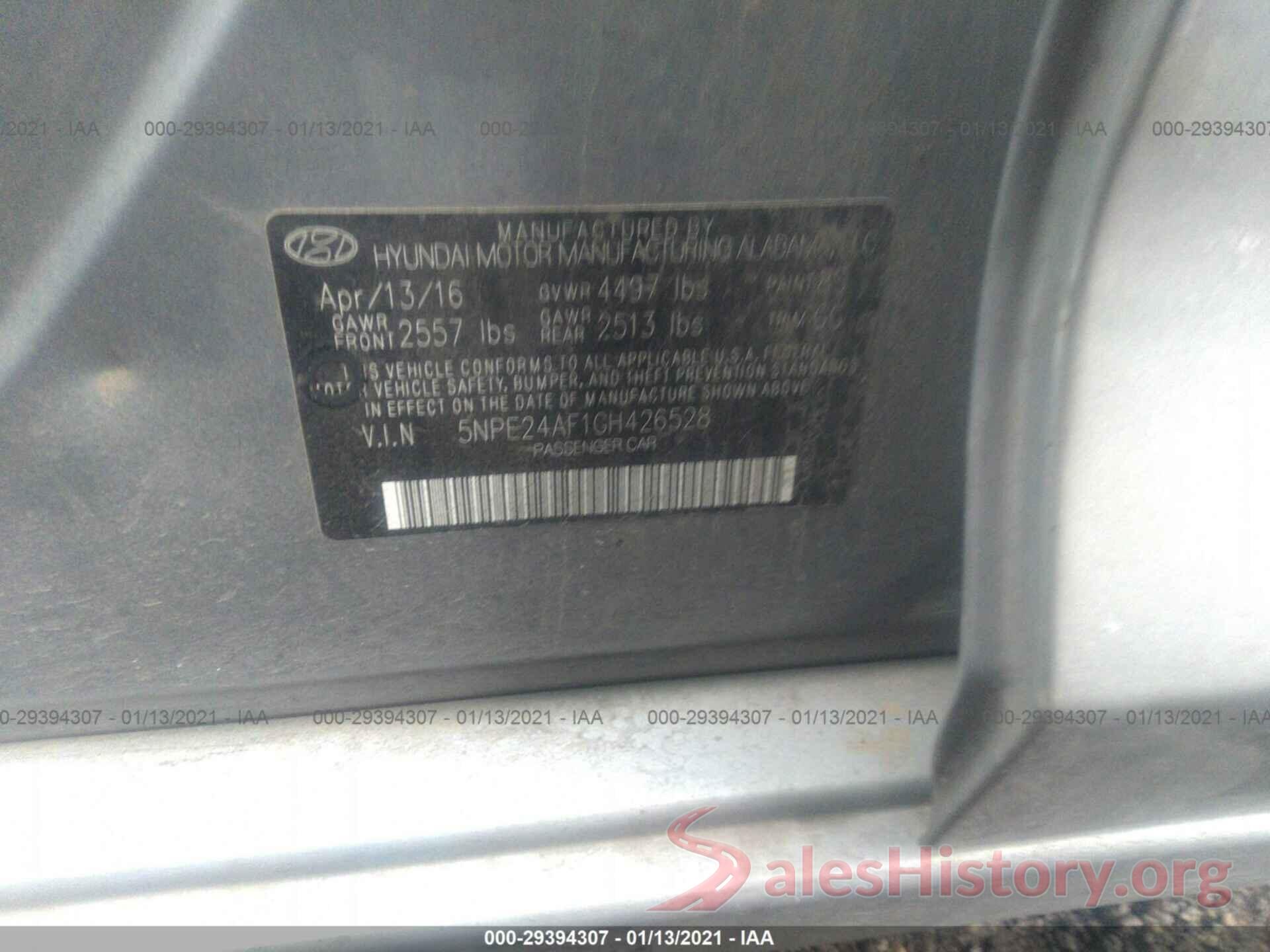 5NPE24AF1GH426528 2016 HYUNDAI SONATA