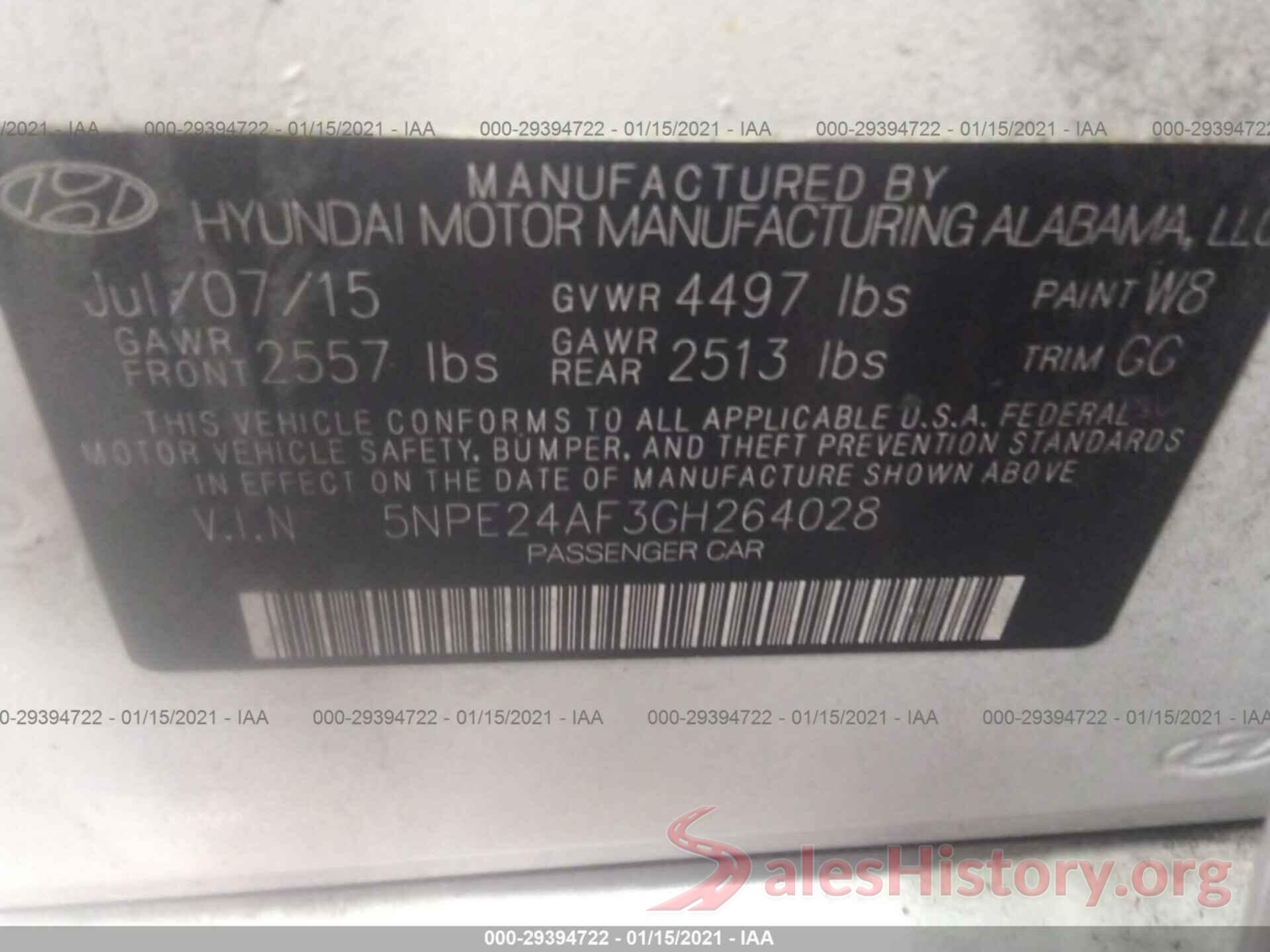 5NPE24AF3GH264028 2016 HYUNDAI SONATA