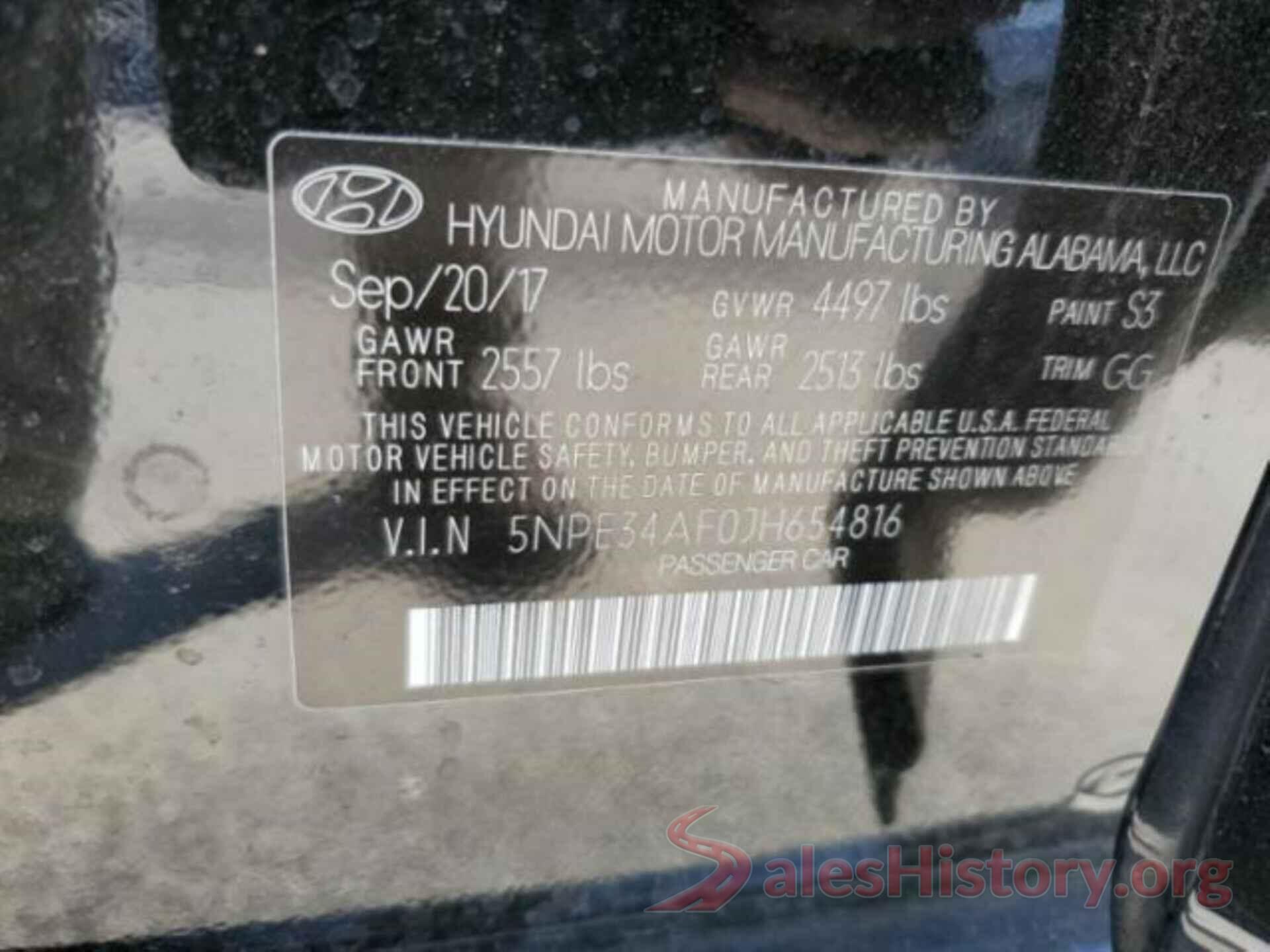 5NPE34AF0JH654816 2018 HYUNDAI SONATA