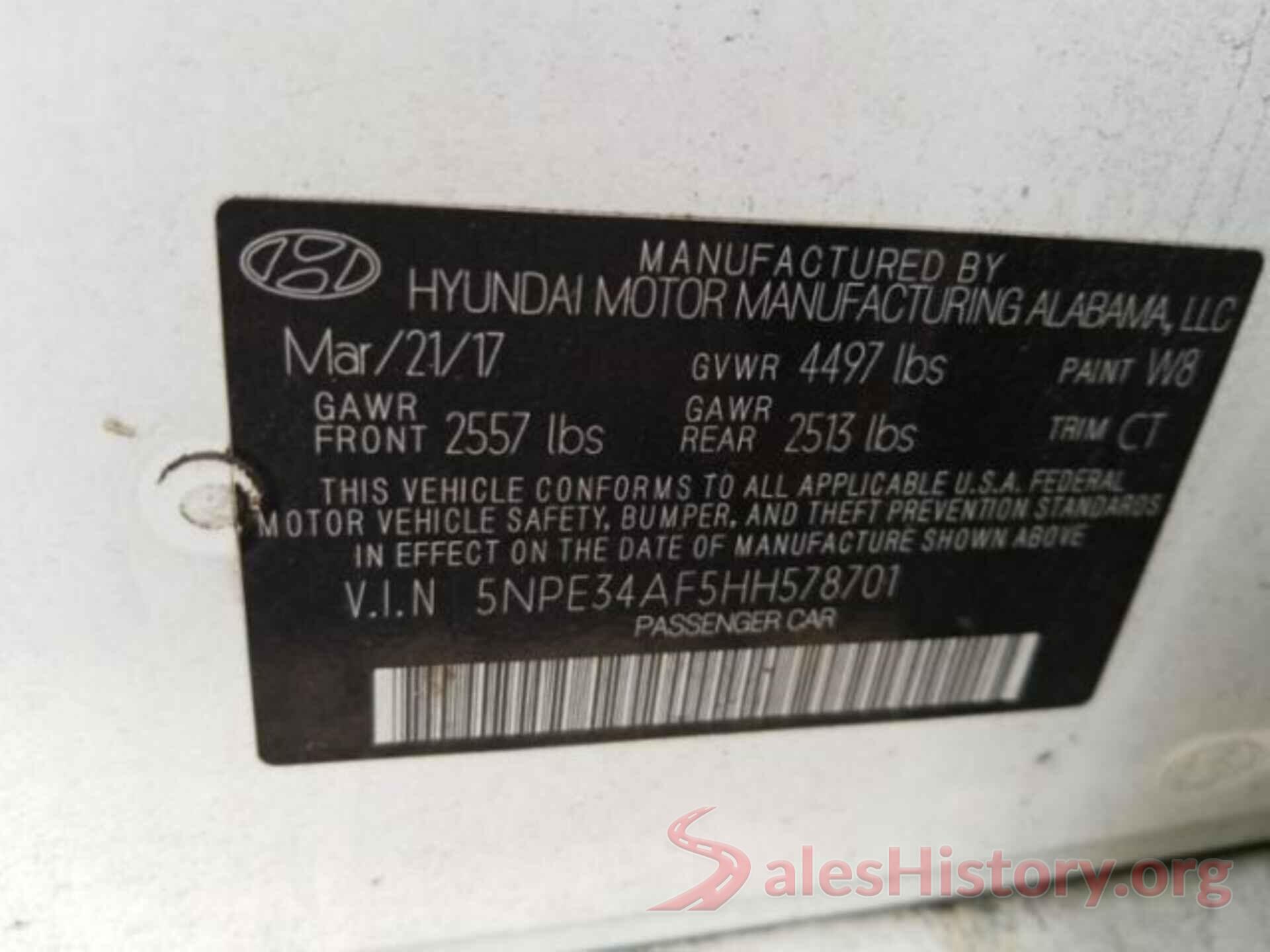 5NPE34AF5HH578701 2017 HYUNDAI SONATA