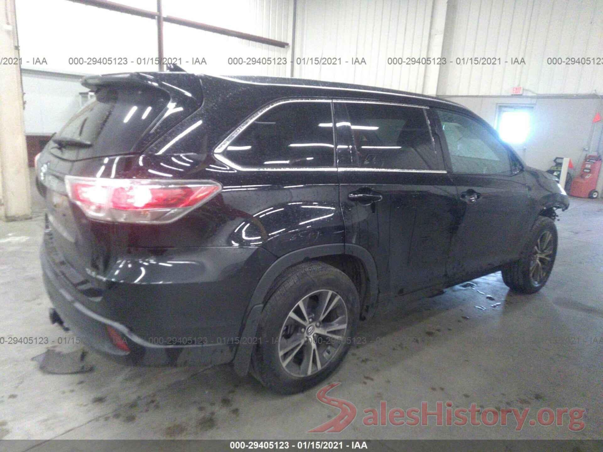 5TDJKRFHXGS287029 2016 TOYOTA HIGHLANDER