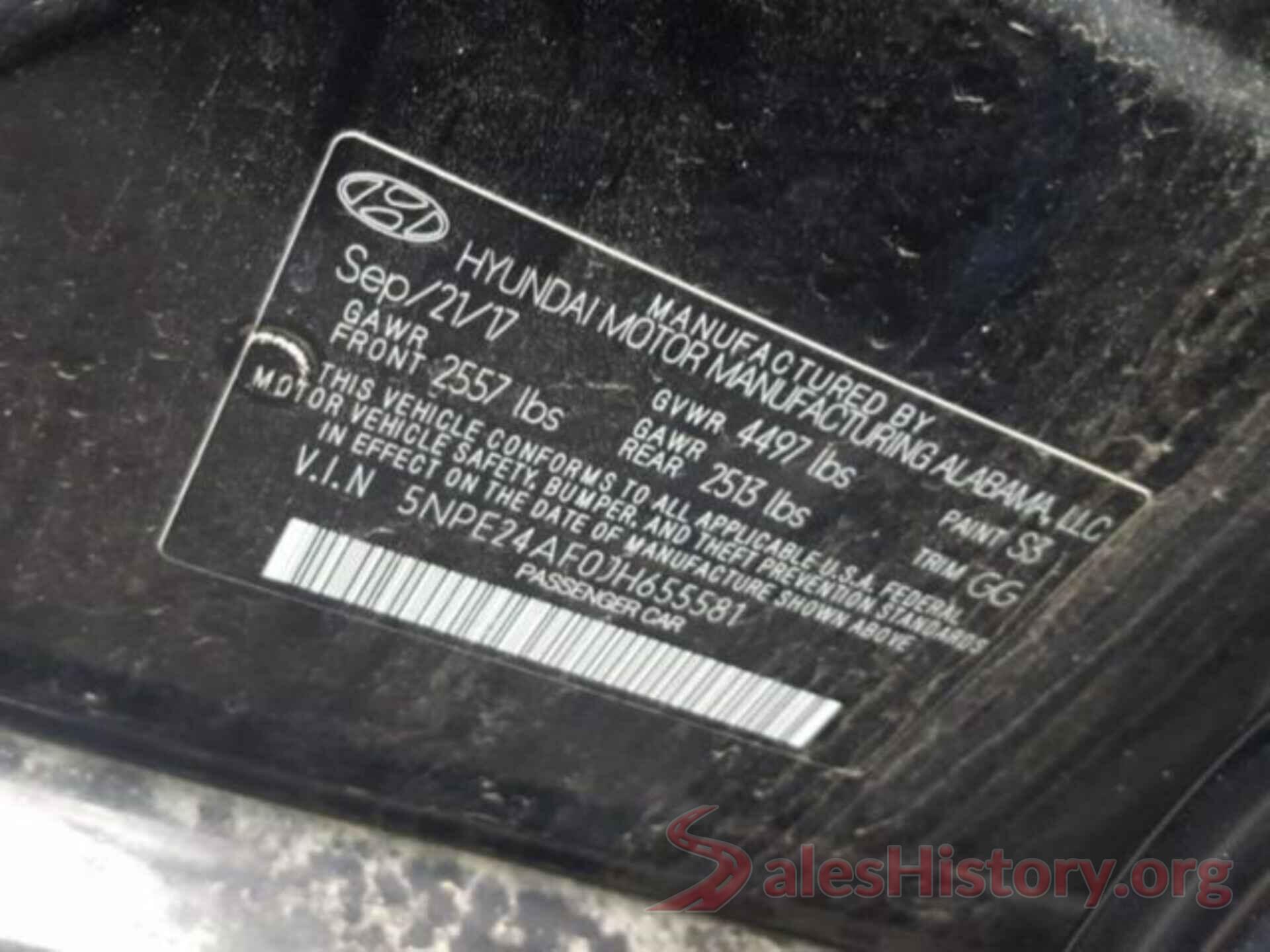 5NPE24AF0JH655581 2018 HYUNDAI SONATA