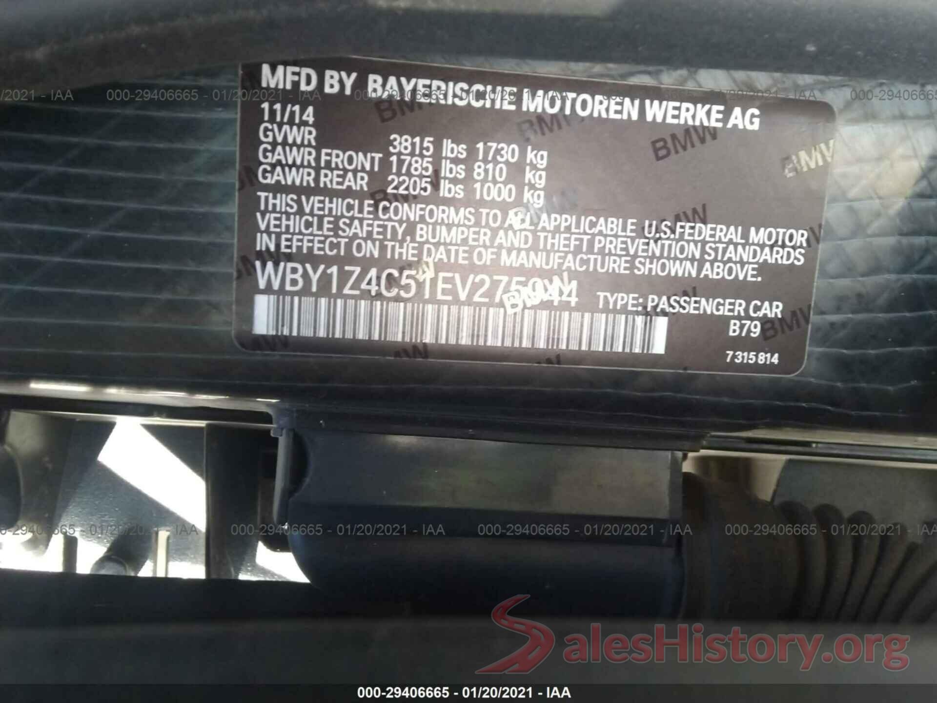 WBY1Z4C51EV275944 2014 BMW I3