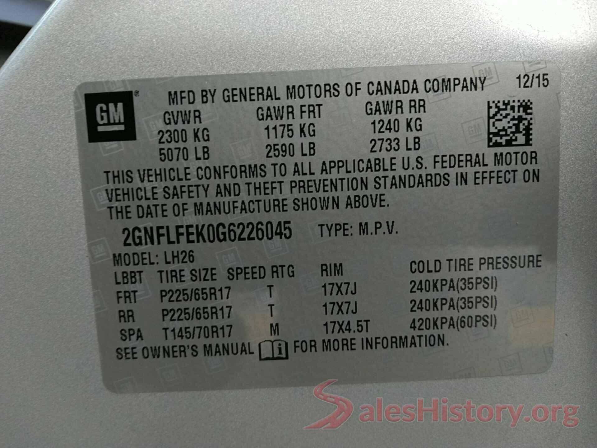 2GNFLFEK0G6226045 2016 CHEVROLET EQUINOX