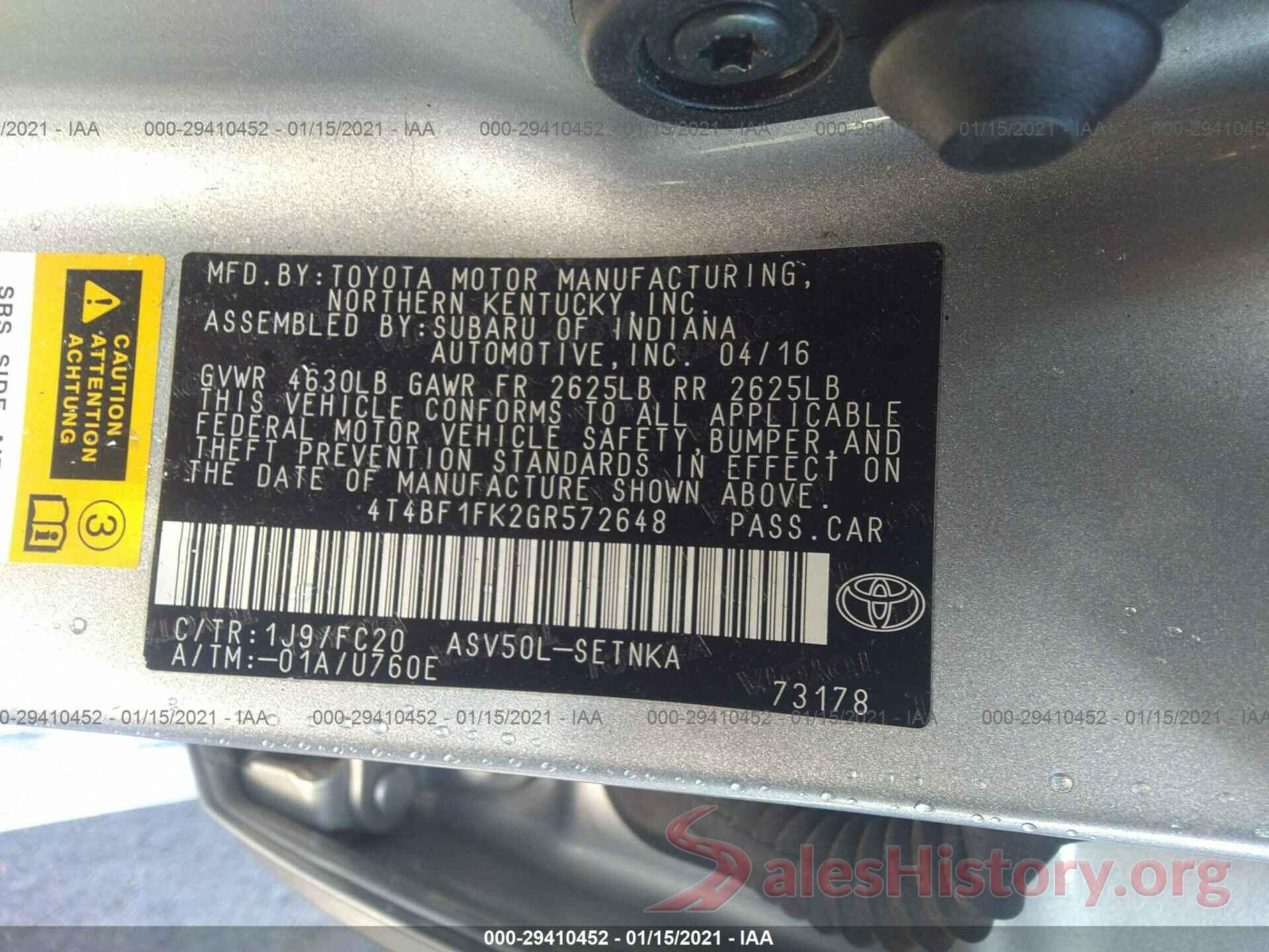 4T4BF1FK2GR572648 2016 TOYOTA CAMRY