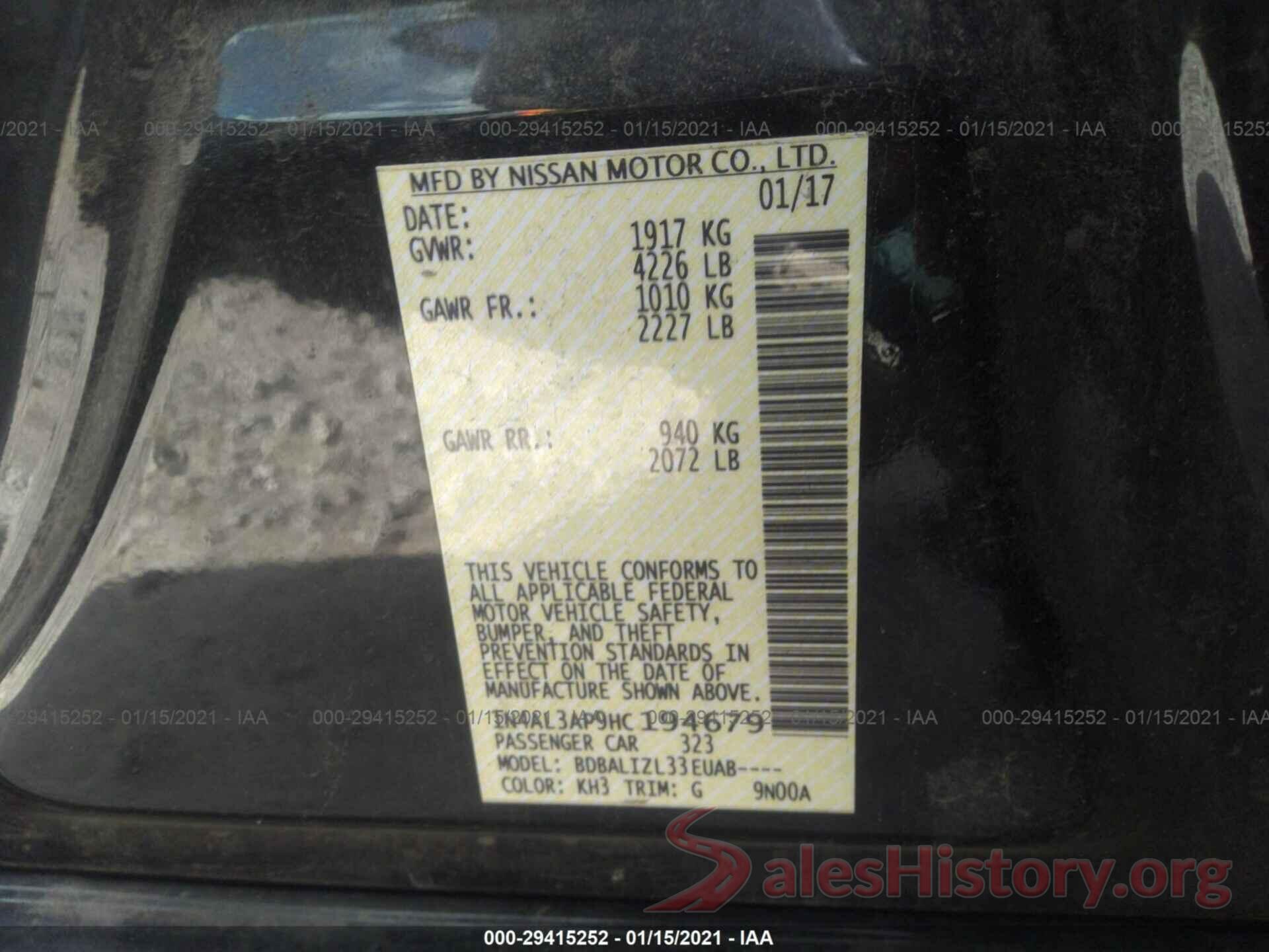 1N4AL3AP9HC194679 2017 NISSAN ALTIMA