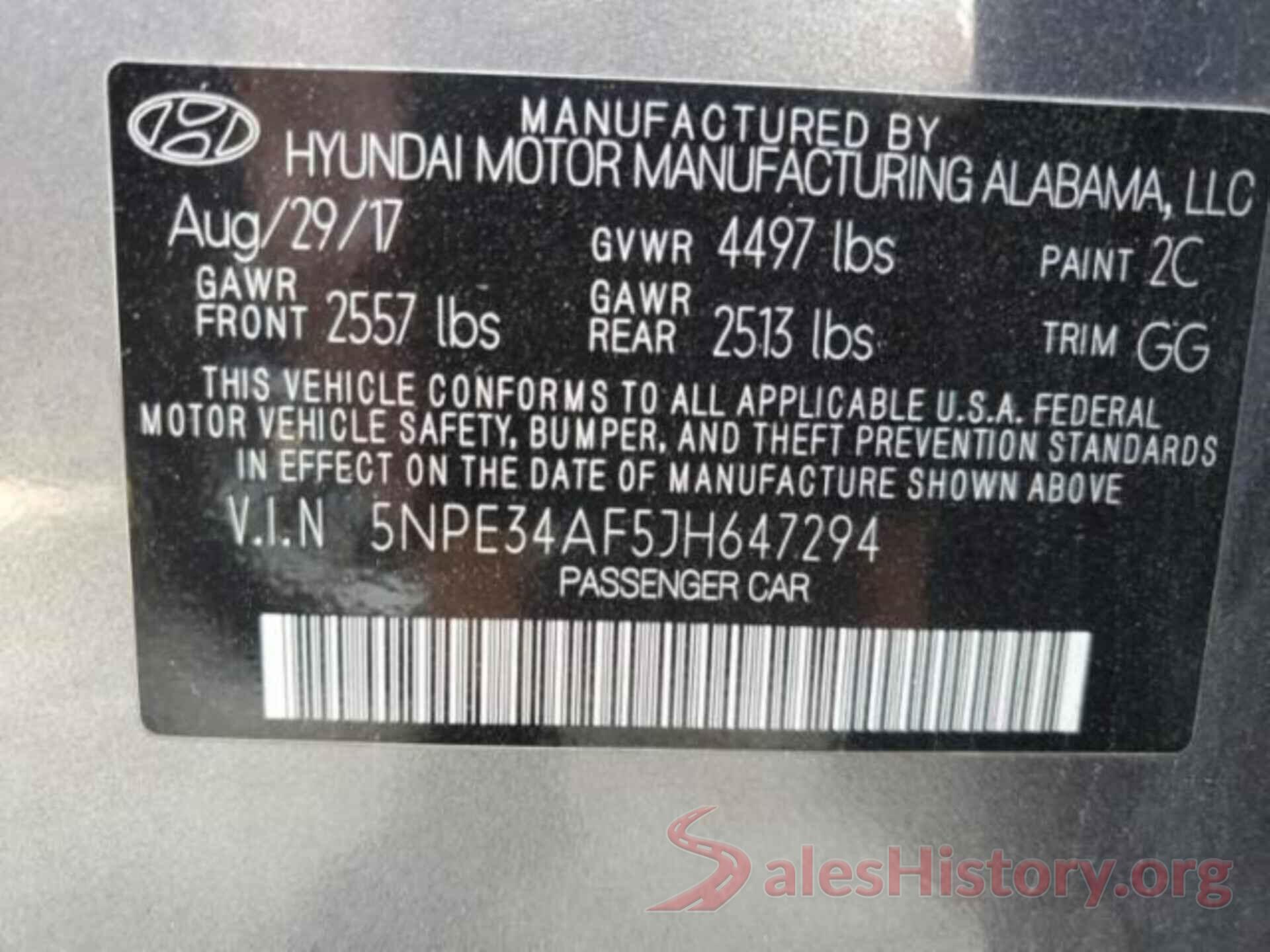 5NPE34AF5JH647294 2018 HYUNDAI SONATA