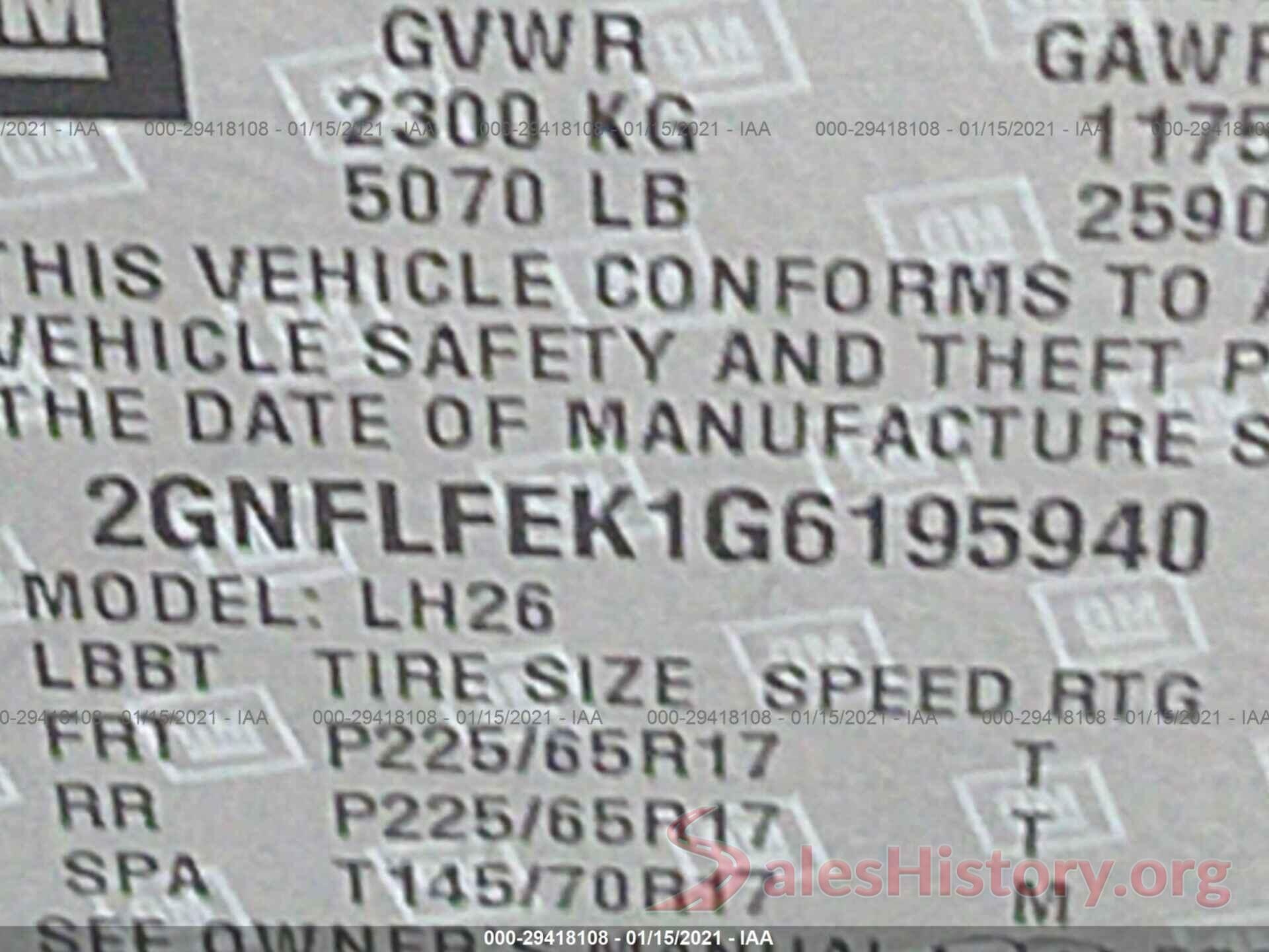 2GNFLFEK1G6195940 2016 CHEVROLET EQUINOX