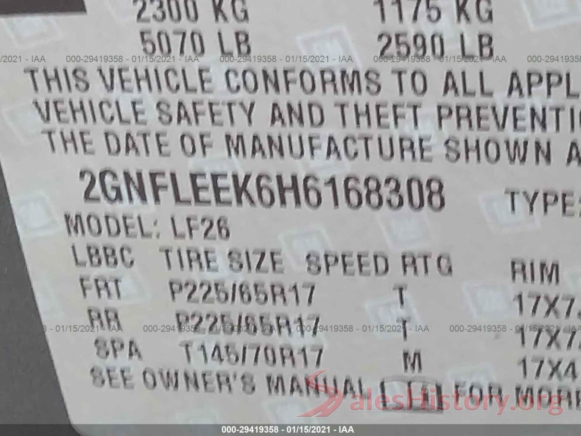 2GNFLEEK6H6168308 2017 CHEVROLET EQUINOX