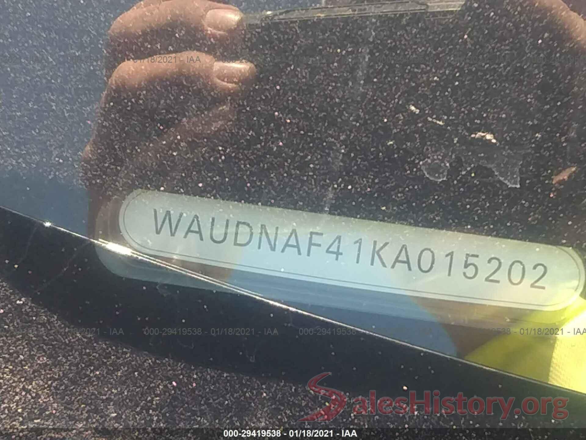 WAUDNAF41KA015202 2019 AUDI A4