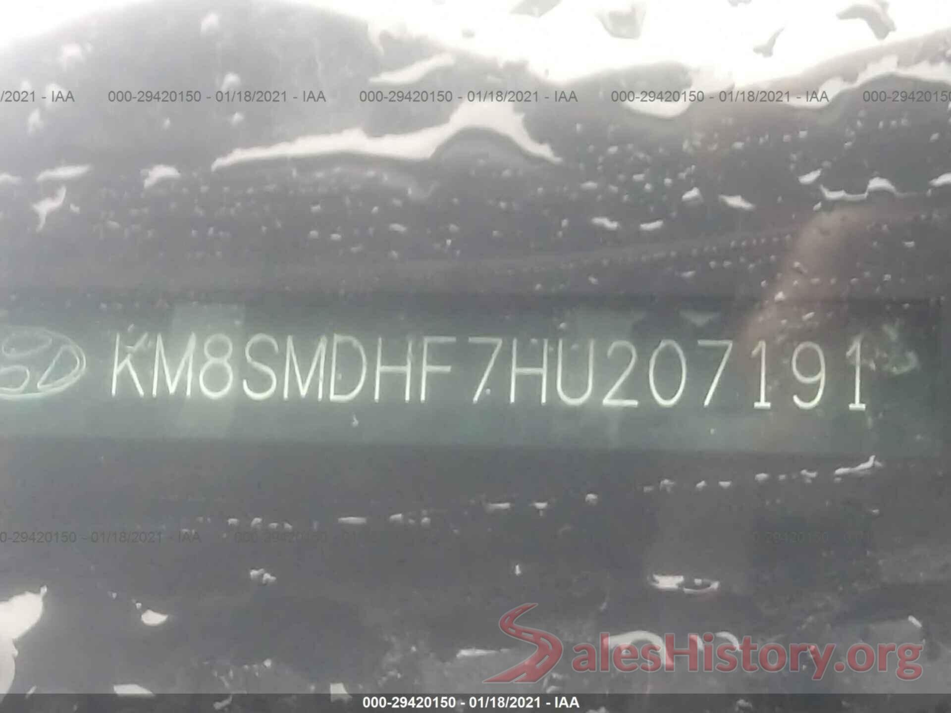 KM8SMDHF7HU207191 2017 HYUNDAI SANTA FE