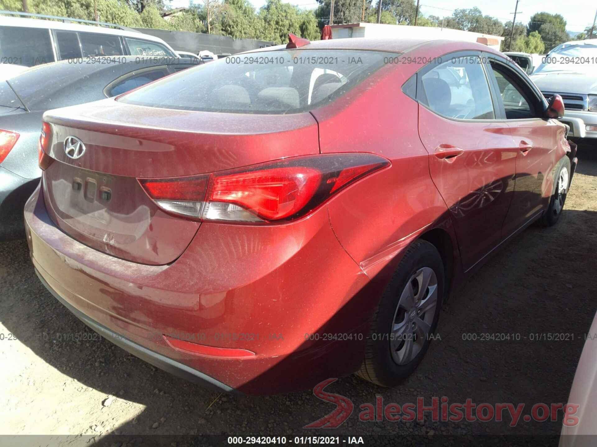 5NPDH4AE9GH692042 2016 HYUNDAI ELANTRA