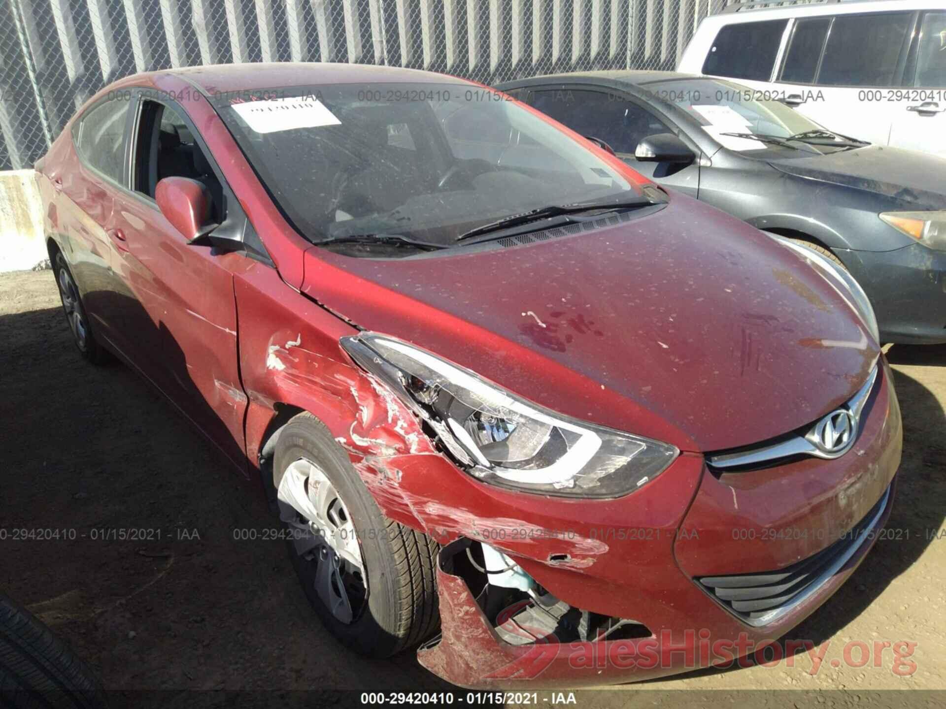 5NPDH4AE9GH692042 2016 HYUNDAI ELANTRA