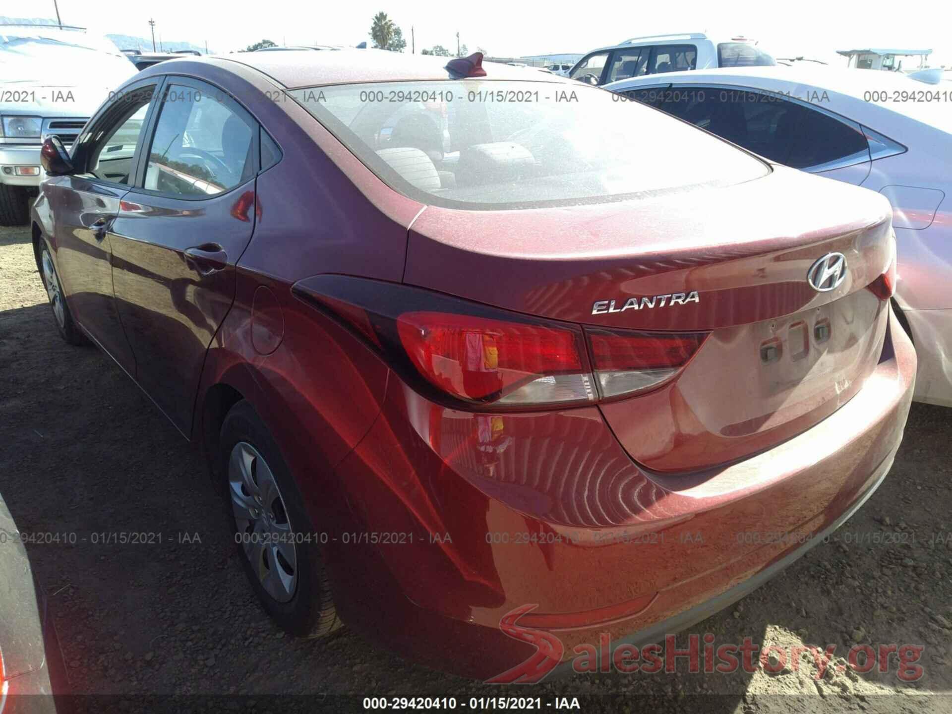 5NPDH4AE9GH692042 2016 HYUNDAI ELANTRA