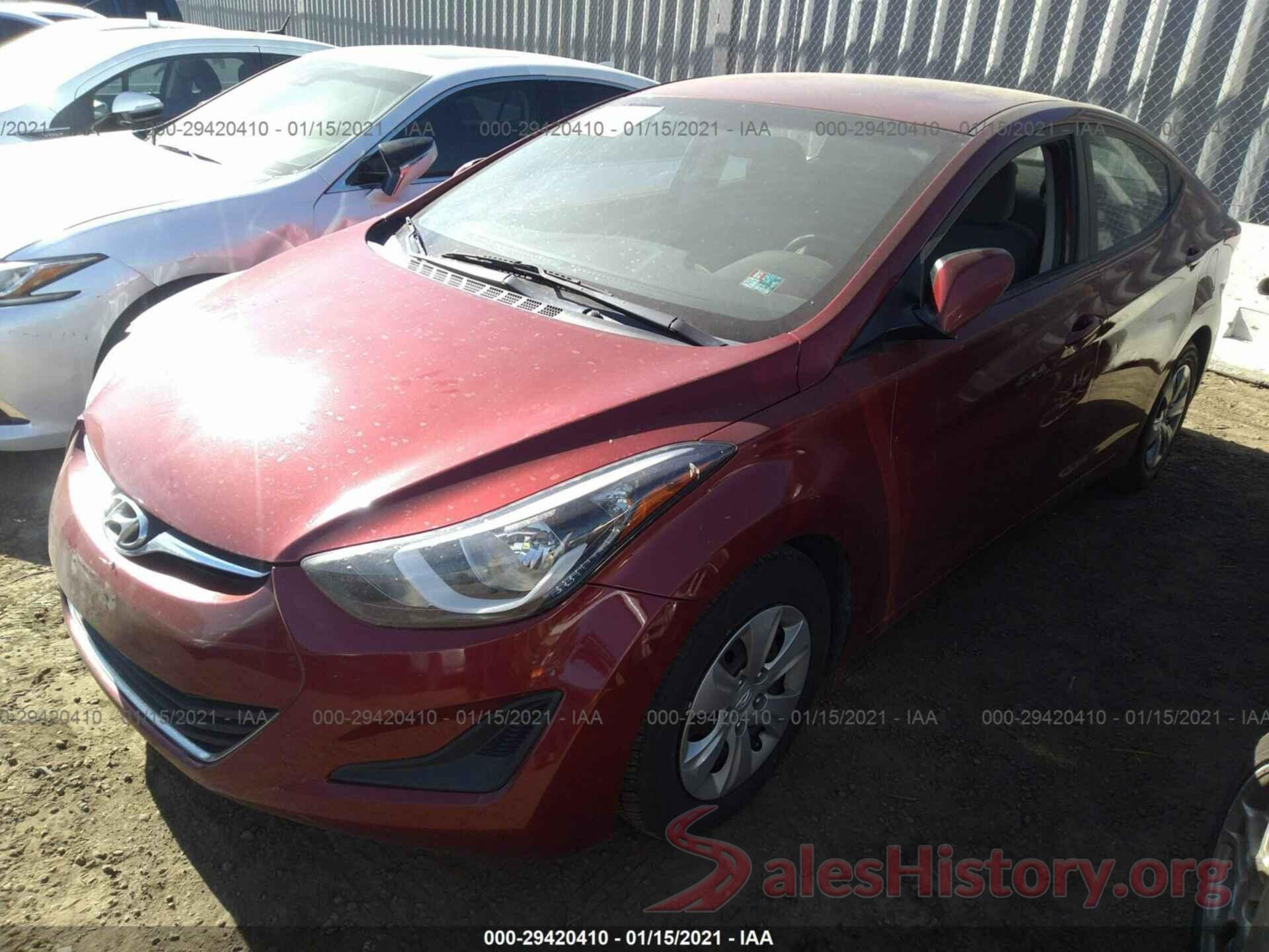 5NPDH4AE9GH692042 2016 HYUNDAI ELANTRA