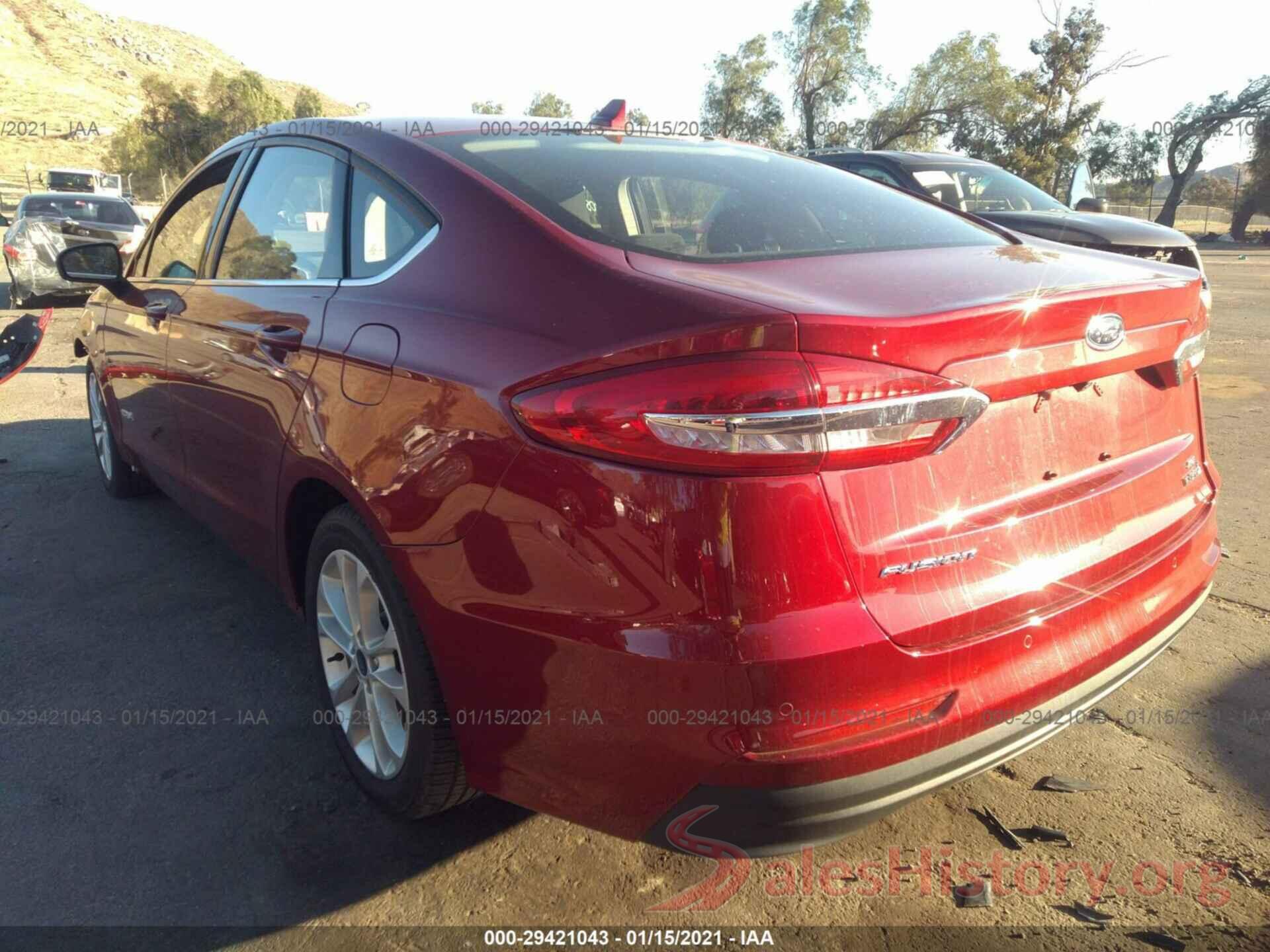 3FA6P0LU4KR135222 2019 FORD FUSION HYBRID