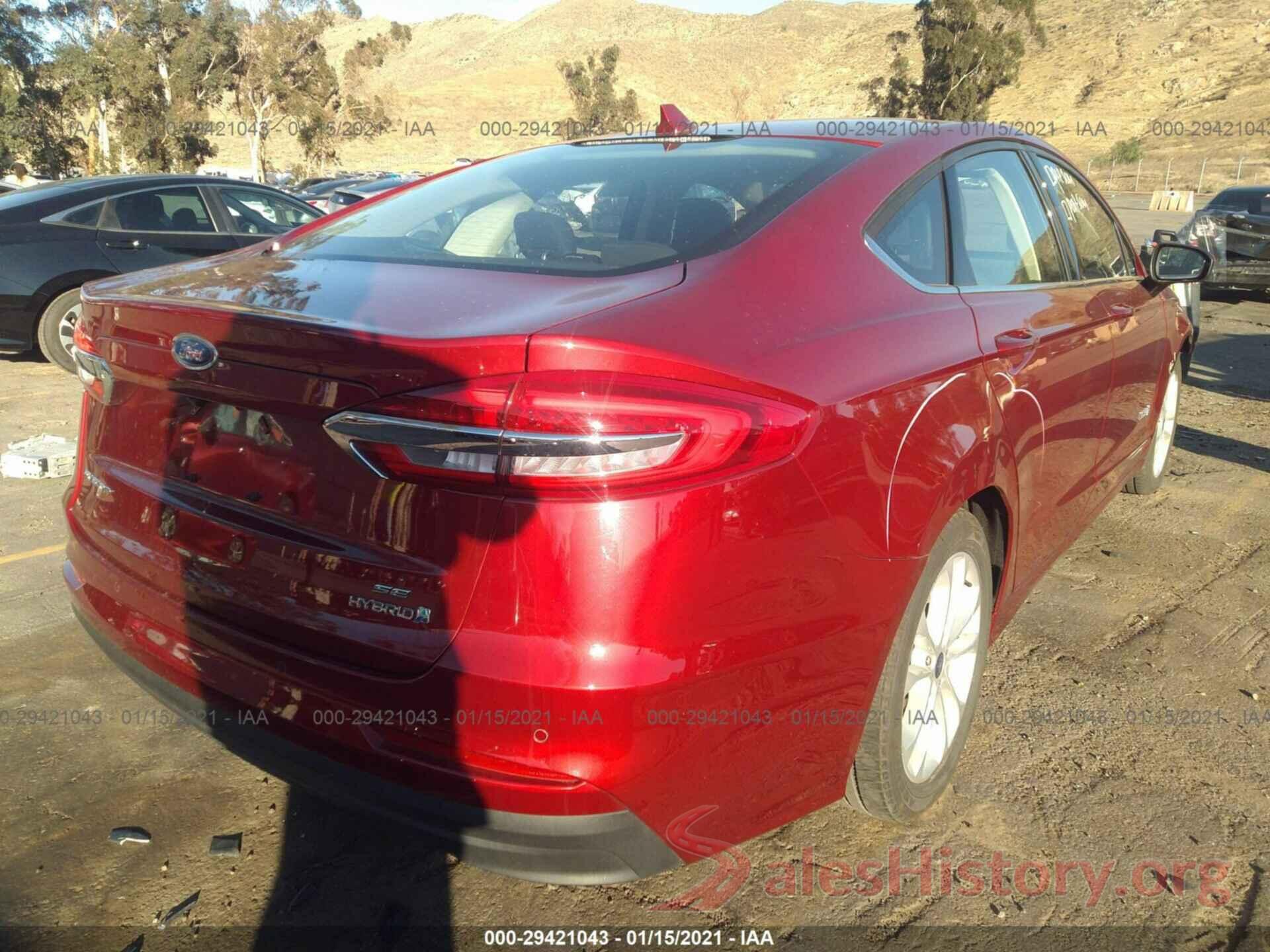 3FA6P0LU4KR135222 2019 FORD FUSION HYBRID