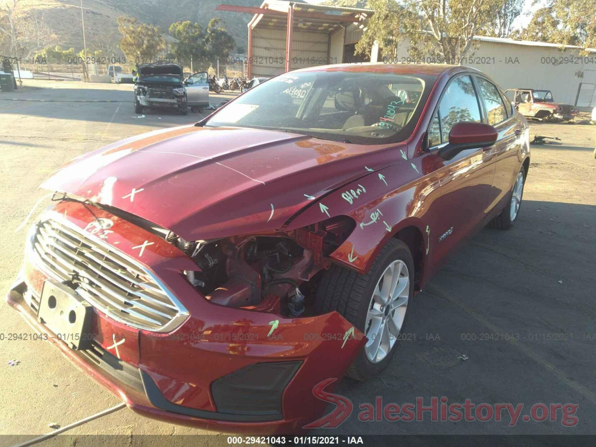 3FA6P0LU4KR135222 2019 FORD FUSION HYBRID