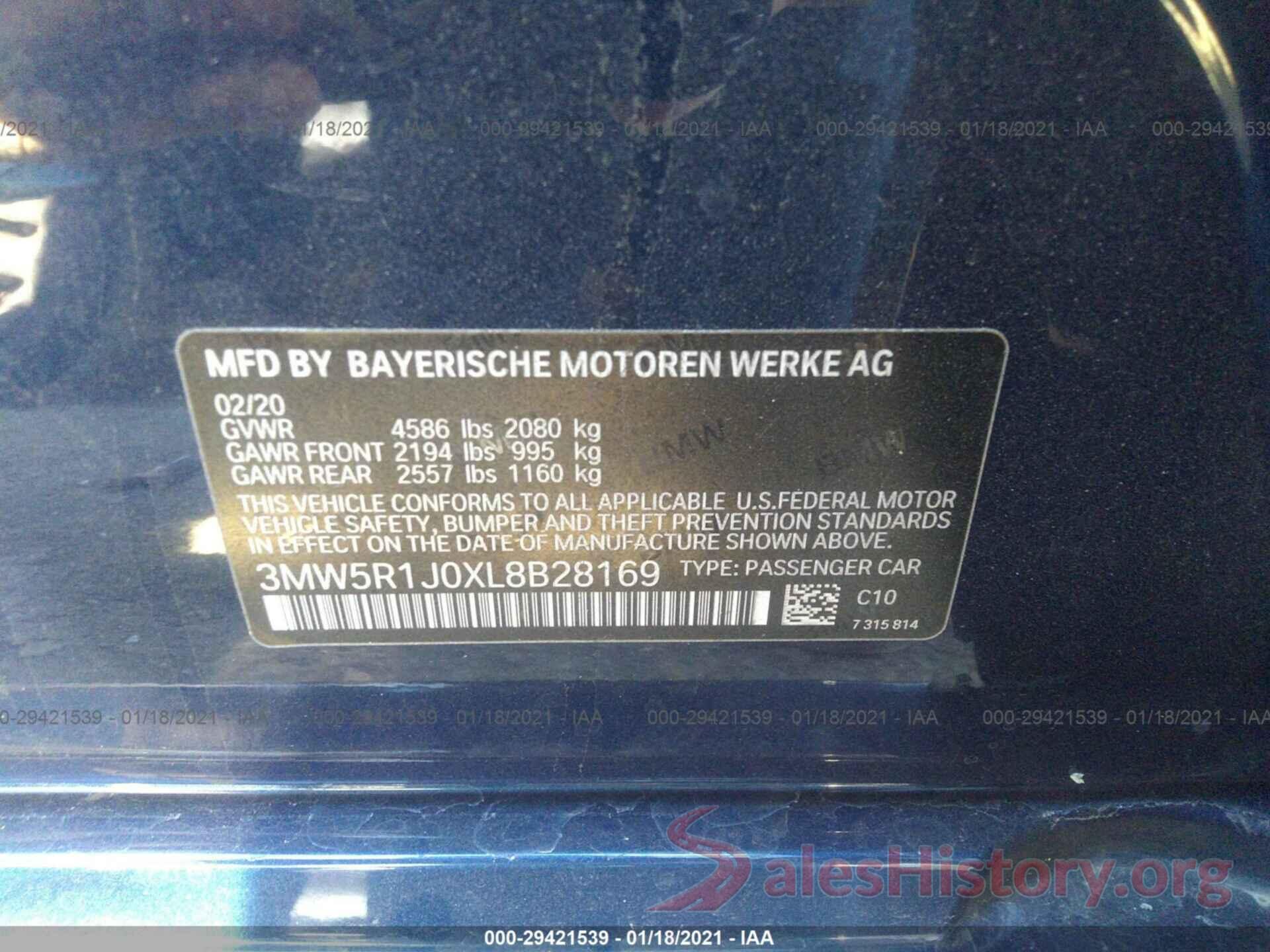 3MW5R1J0XL8B28169 2020 BMW 3 SERIES