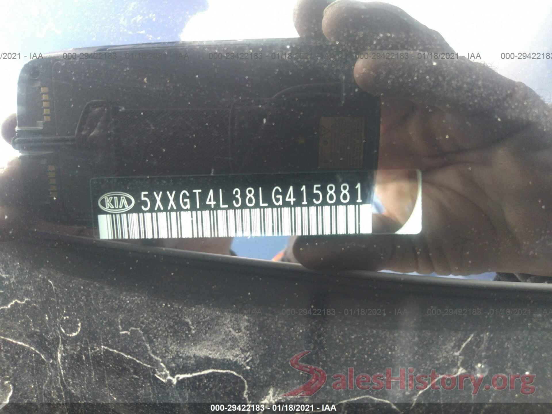 5XXGT4L38LG415881 2020 KIA OPTIMA