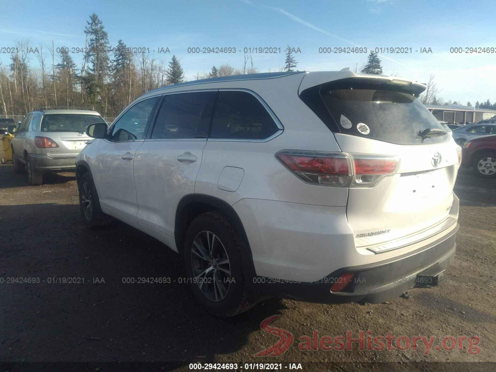 5TDJKRFH9GS334096 2016 TOYOTA HIGHLANDER