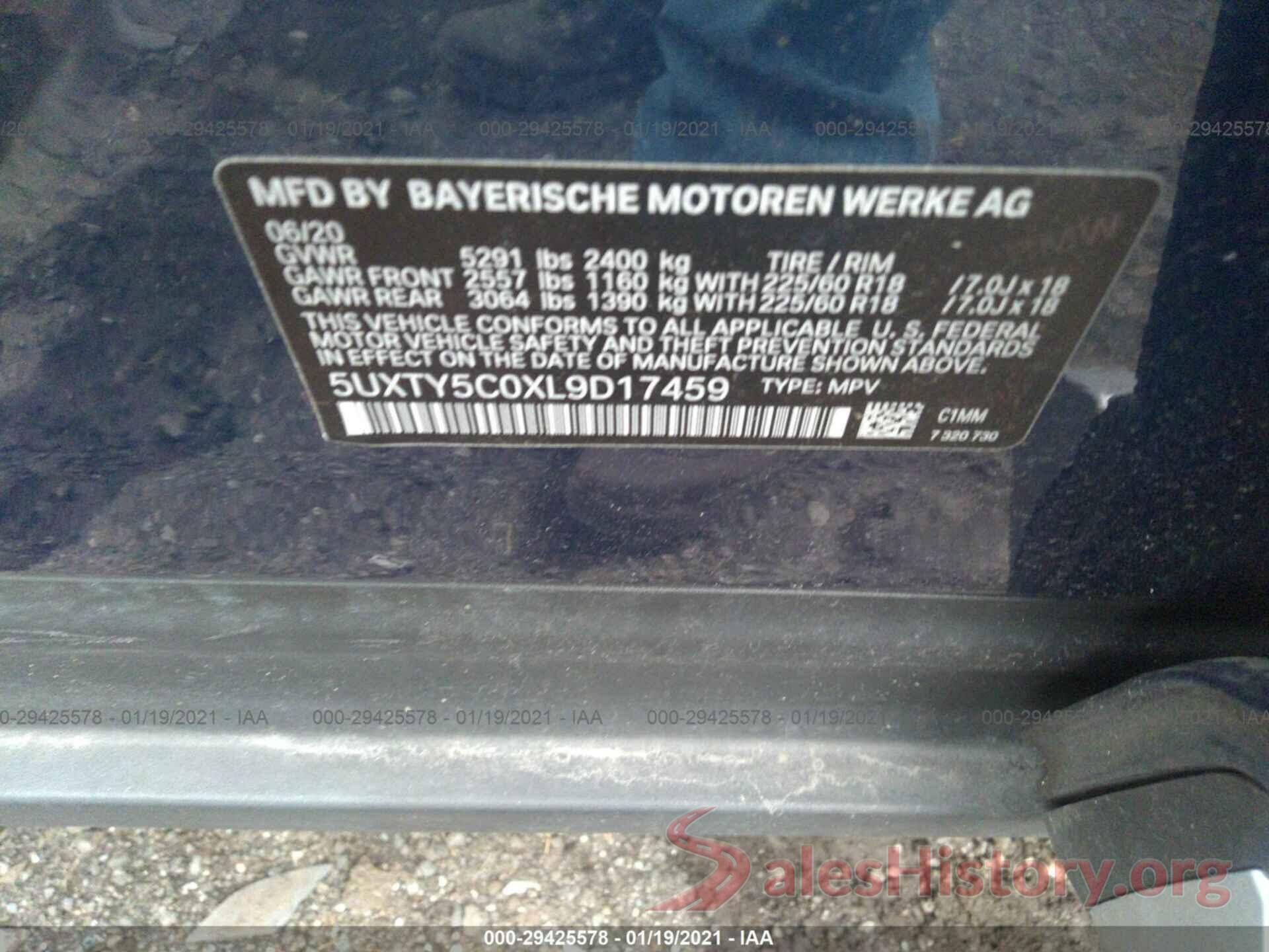 5UXTY5C0XL9D17459 2020 BMW X3