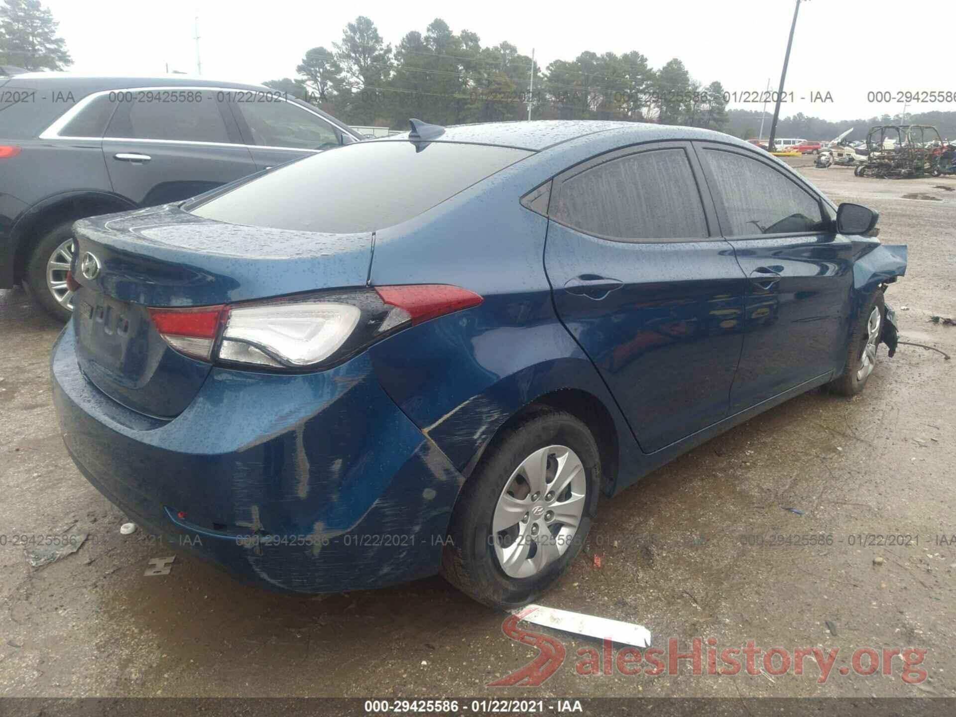 KMHDH4AEXGU632305 2016 HYUNDAI ELANTRA