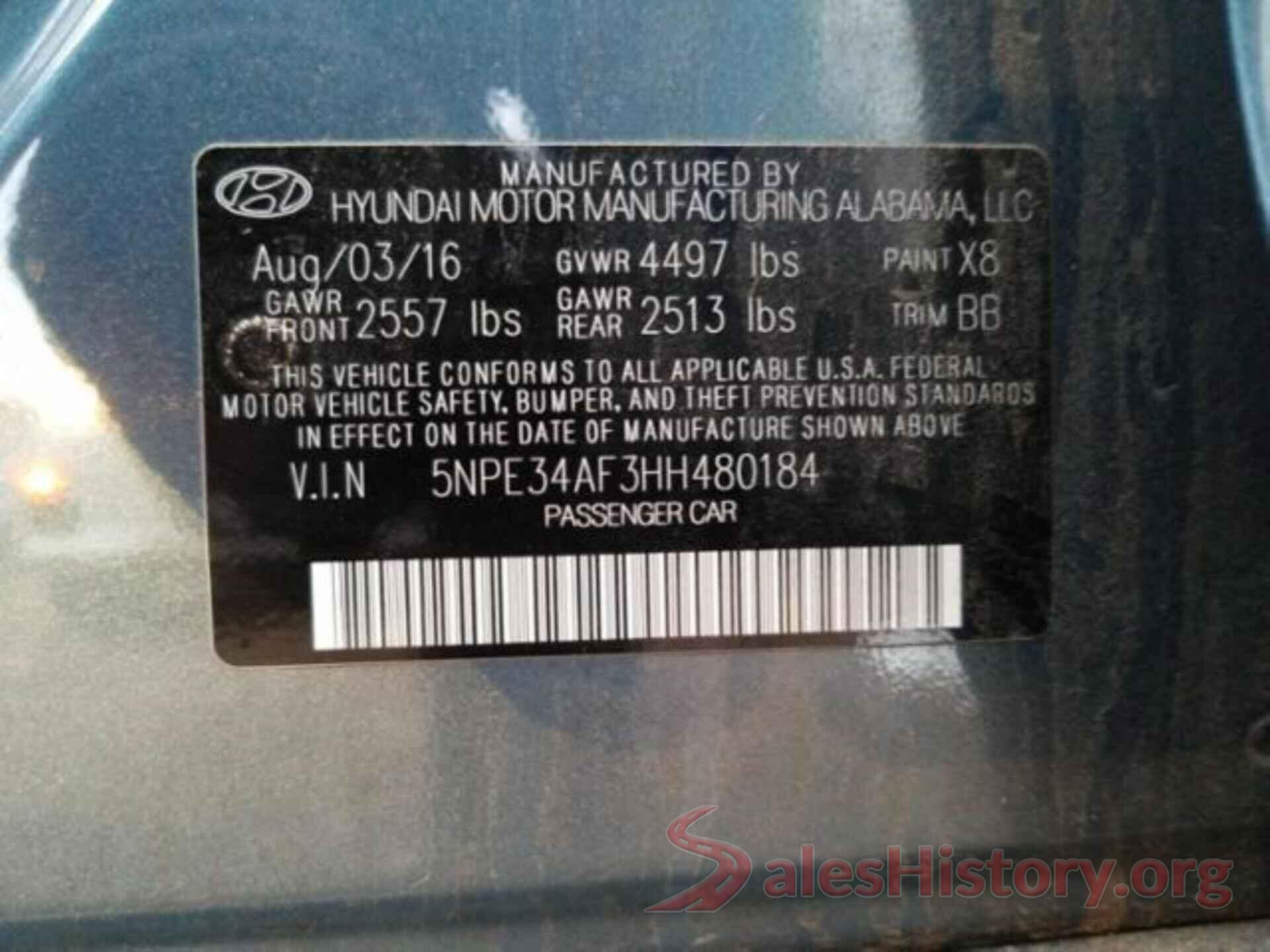 5NPE34AF3HH480184 2017 HYUNDAI SONATA