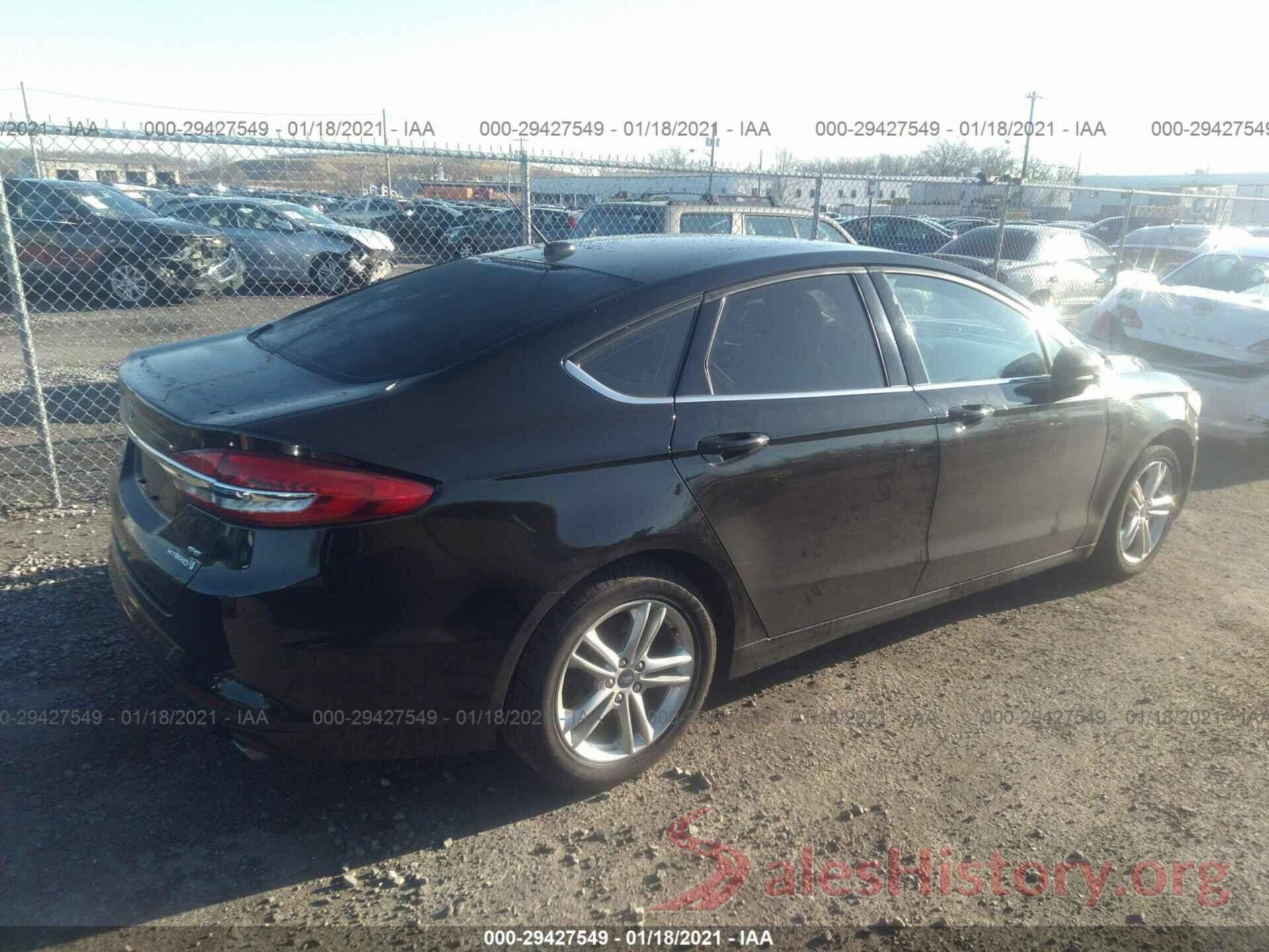 3FA6P0LU0JR152906 2018 FORD FUSION HYBRID