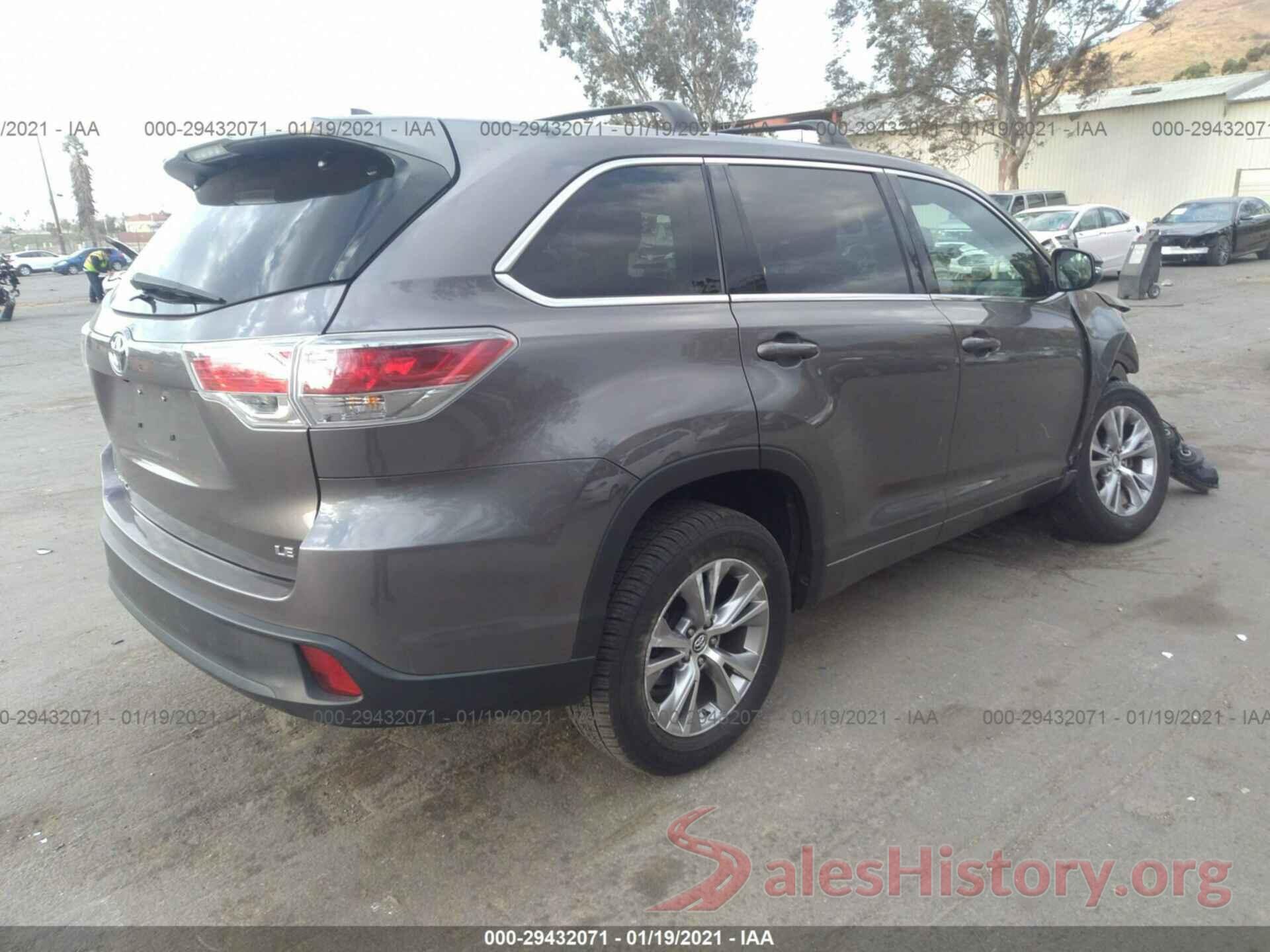 5TDZKRFH5GS179730 2016 TOYOTA HIGHLANDER