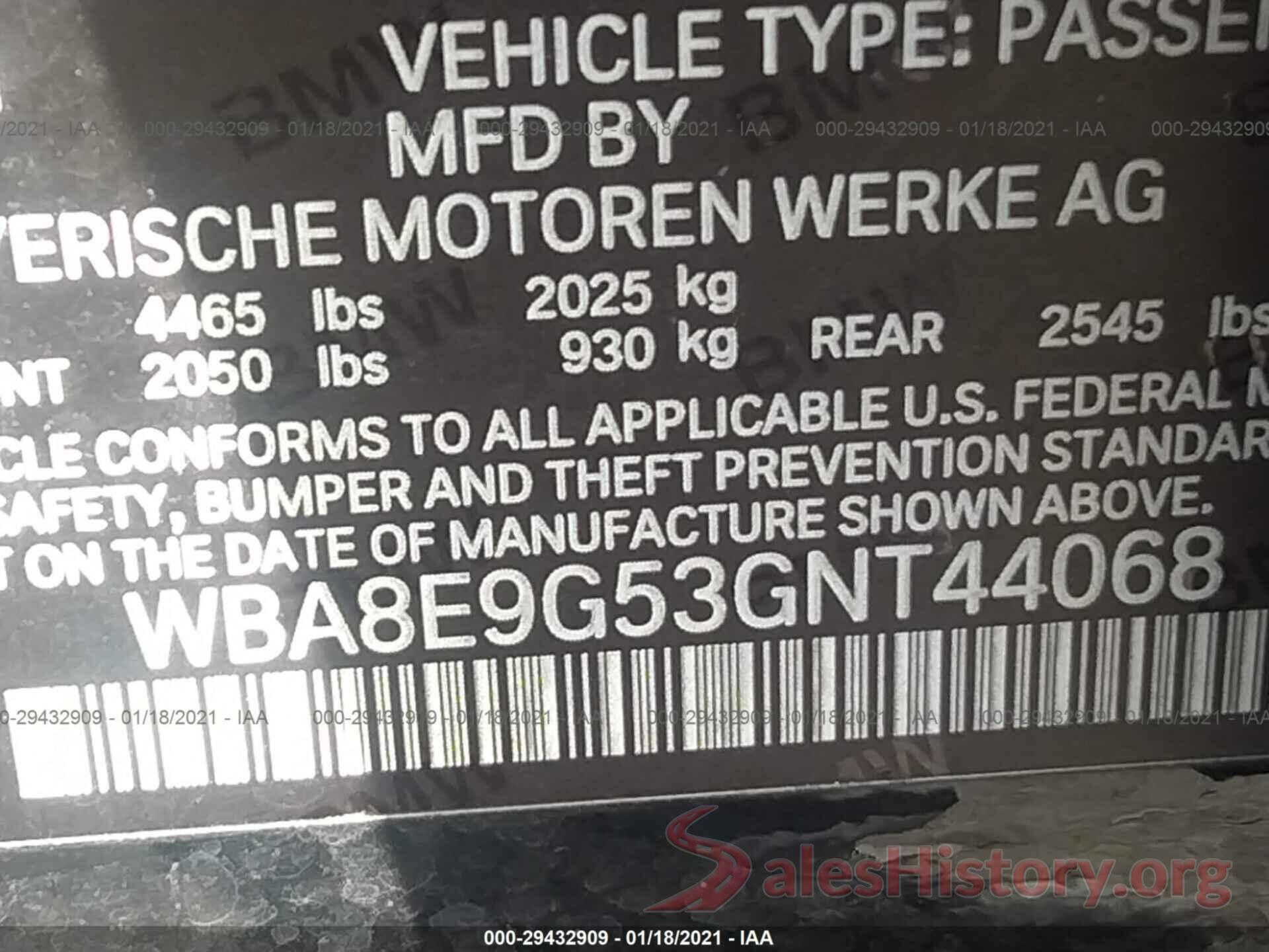 WBA8E9G53GNT44068 2016 BMW 3 SERIES