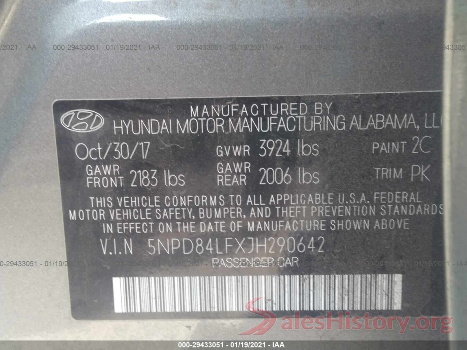 5NPD84LFXJH290642 2018 HYUNDAI ELANTRA